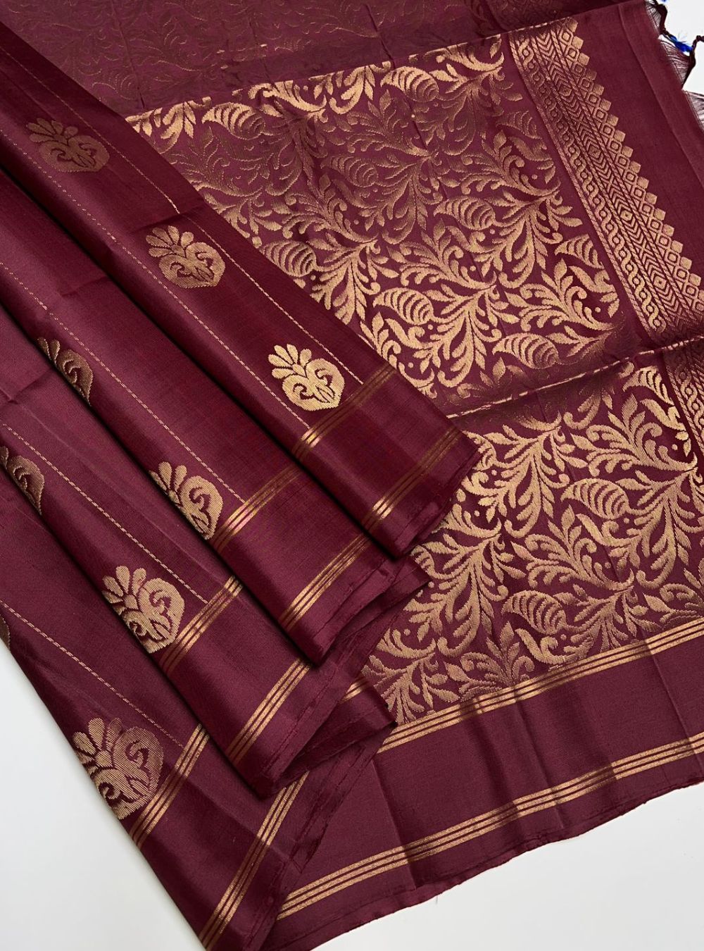 Dark Maroon - Soft Silk Saree
