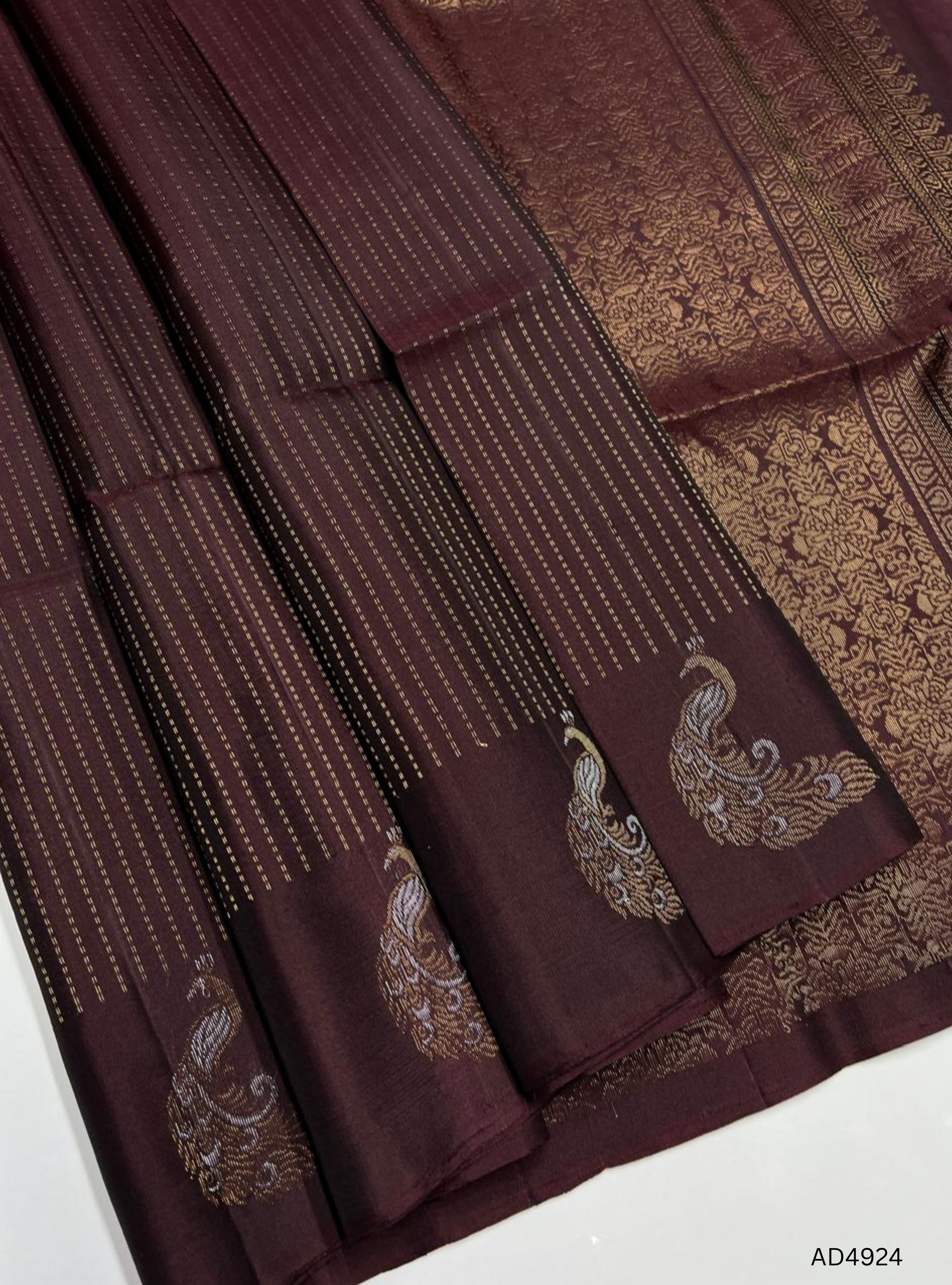 Coffee Brown - Vairaoosi Fancy Border Soft Silk Saree