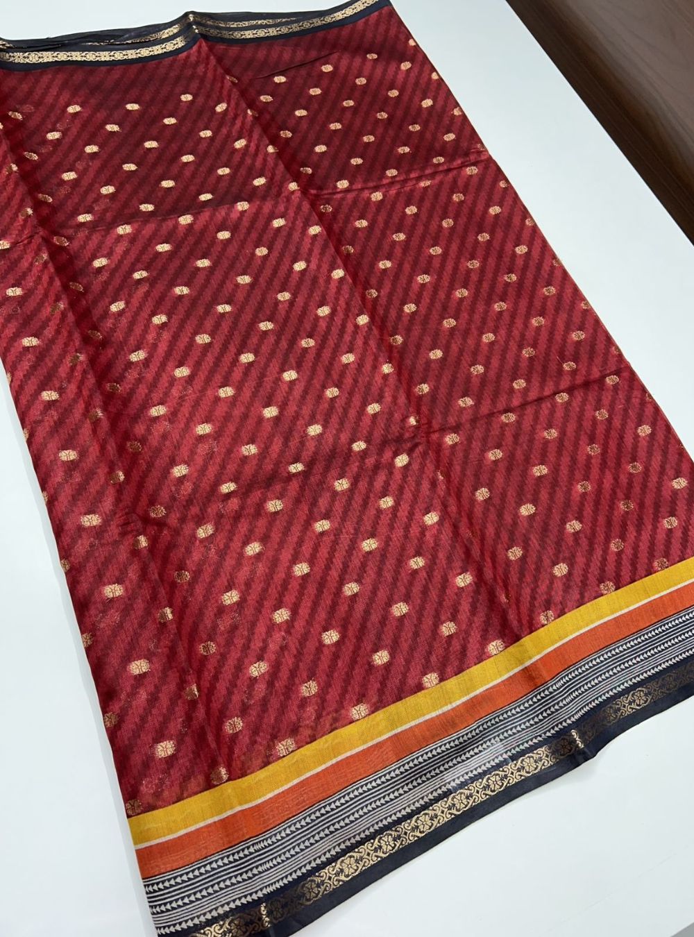 Maroon & Black - Chanderi Cotton