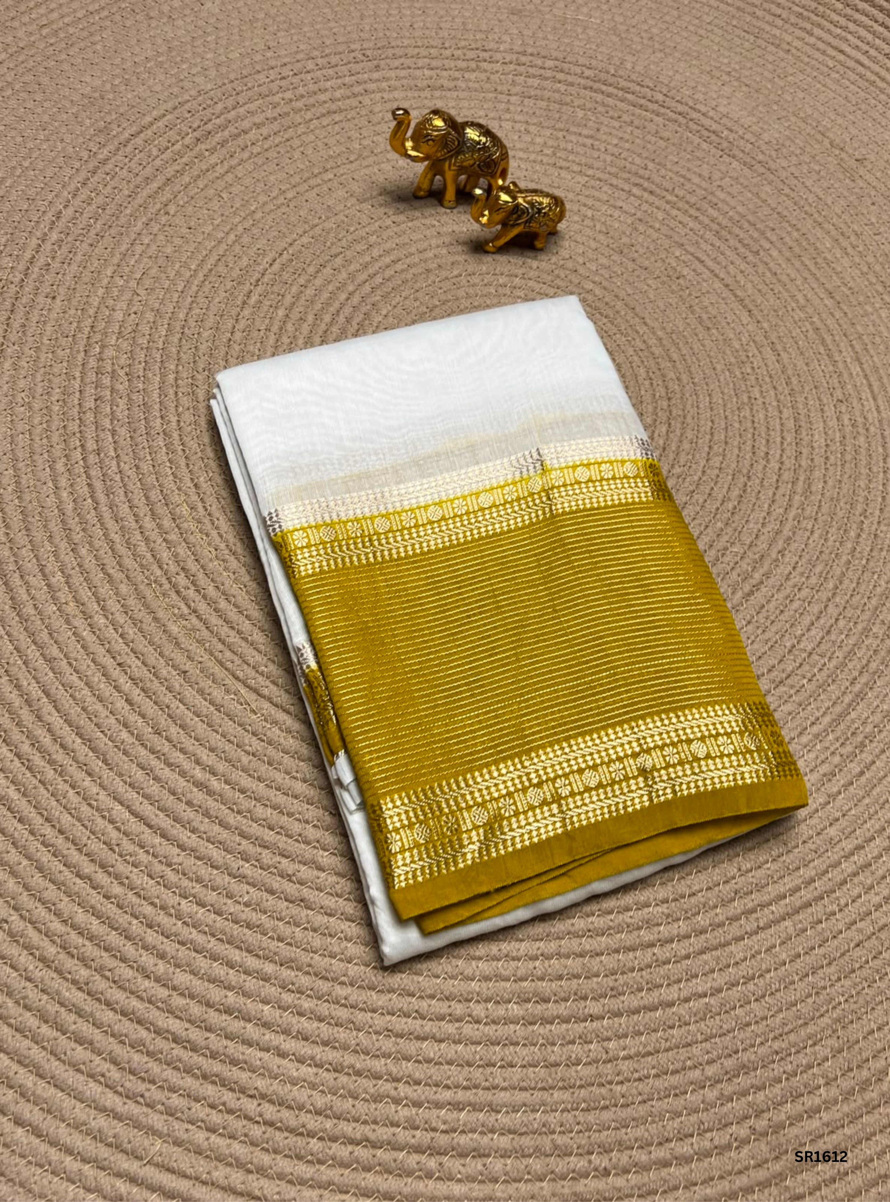White & Yellow - Binny Silk Saree