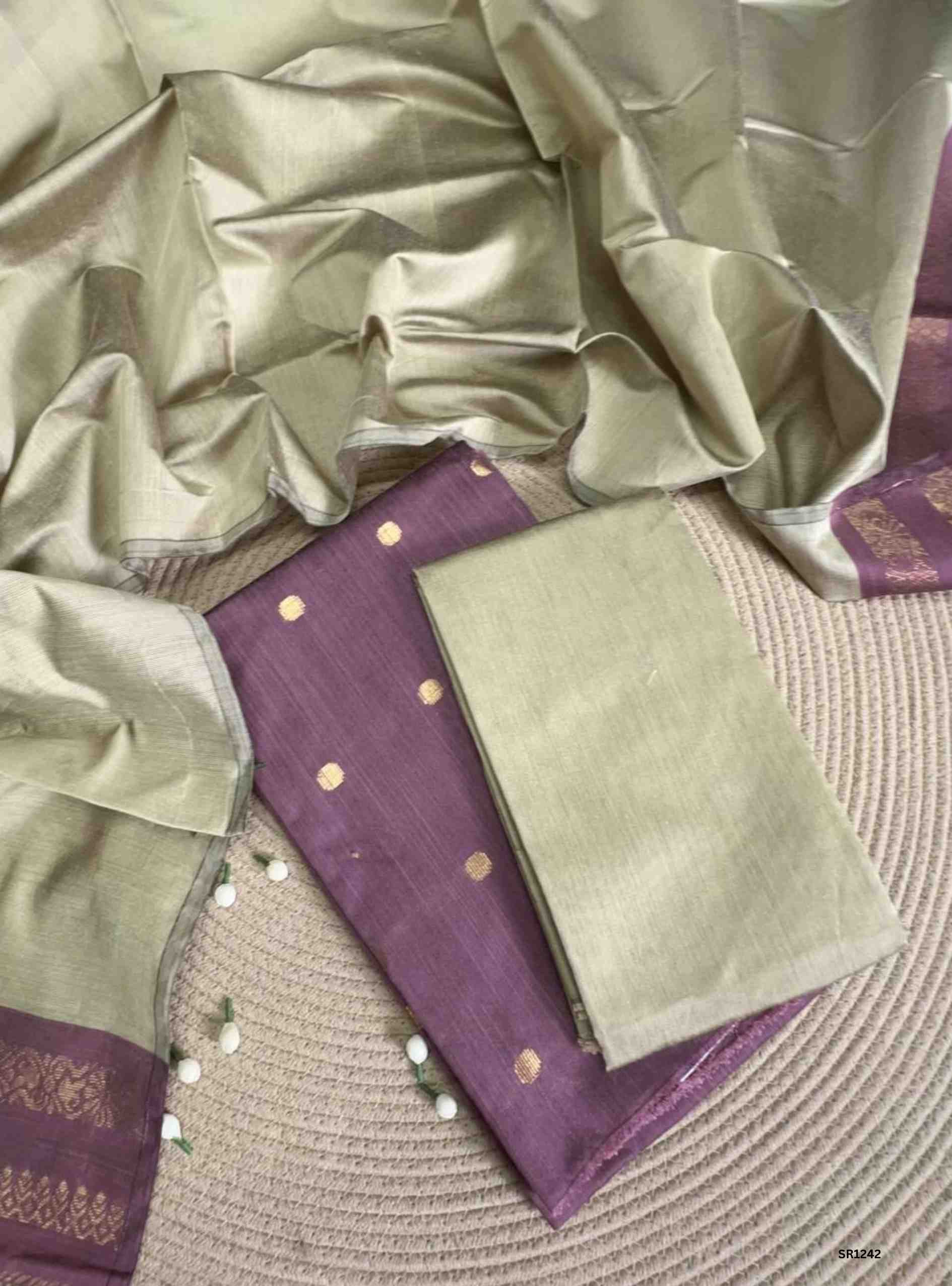 Onion Pink - Raw Silk Unstiched Suit 3 Pc Set