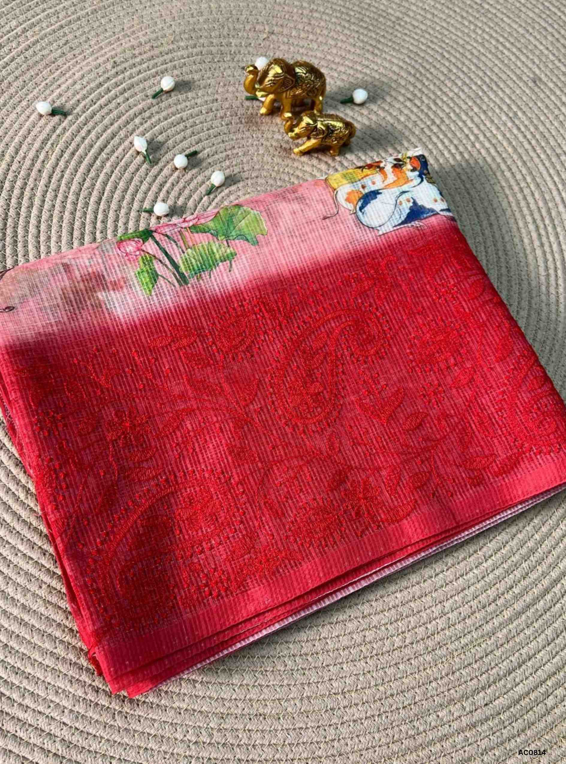 Red - Cotta Saree