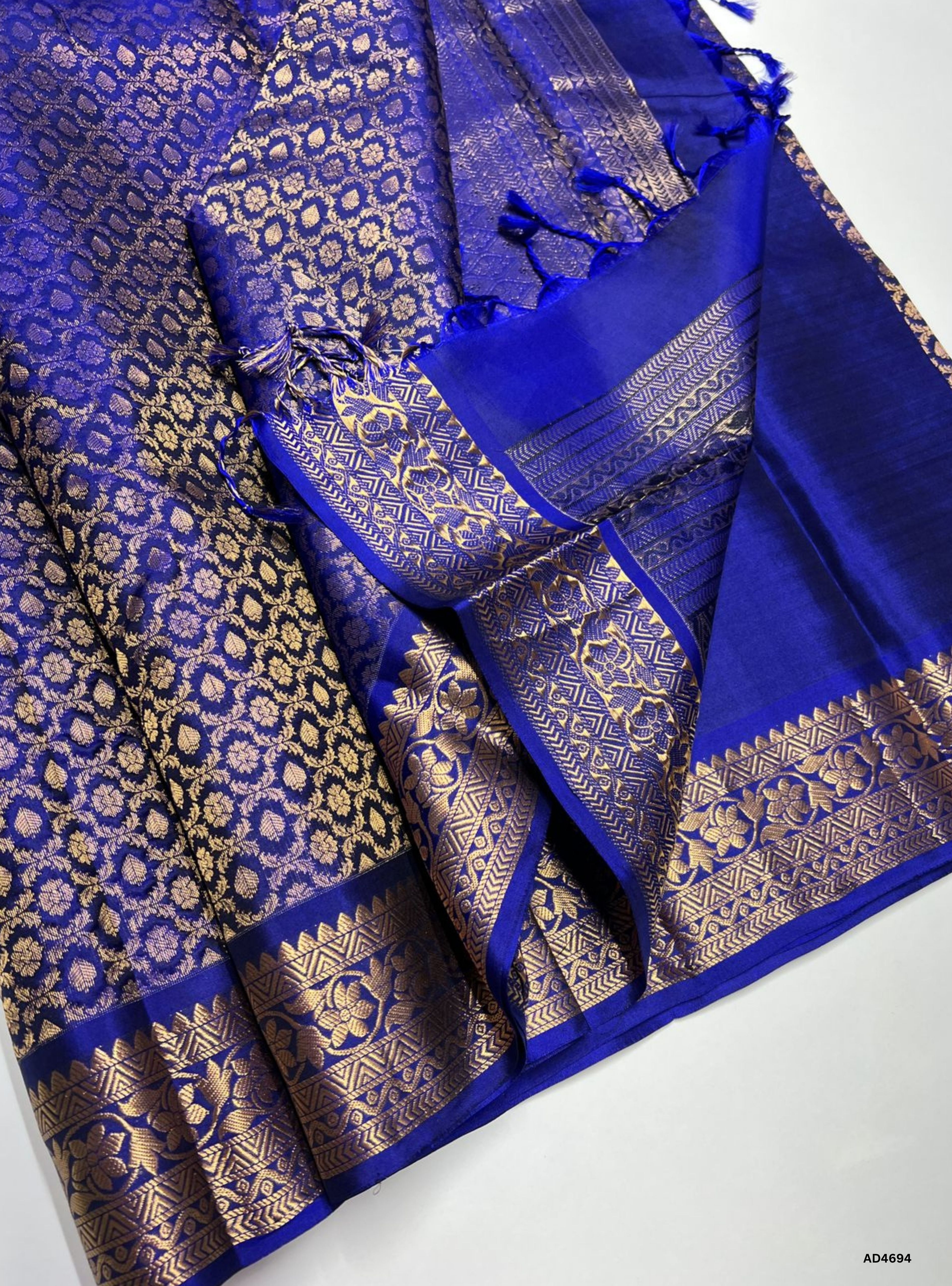 Blue - Empose Kanchi Border Soft Silk Saree