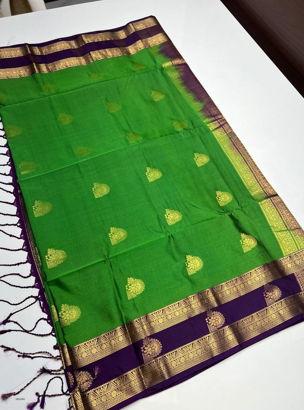Green & Plum - Semi Silk Saree
