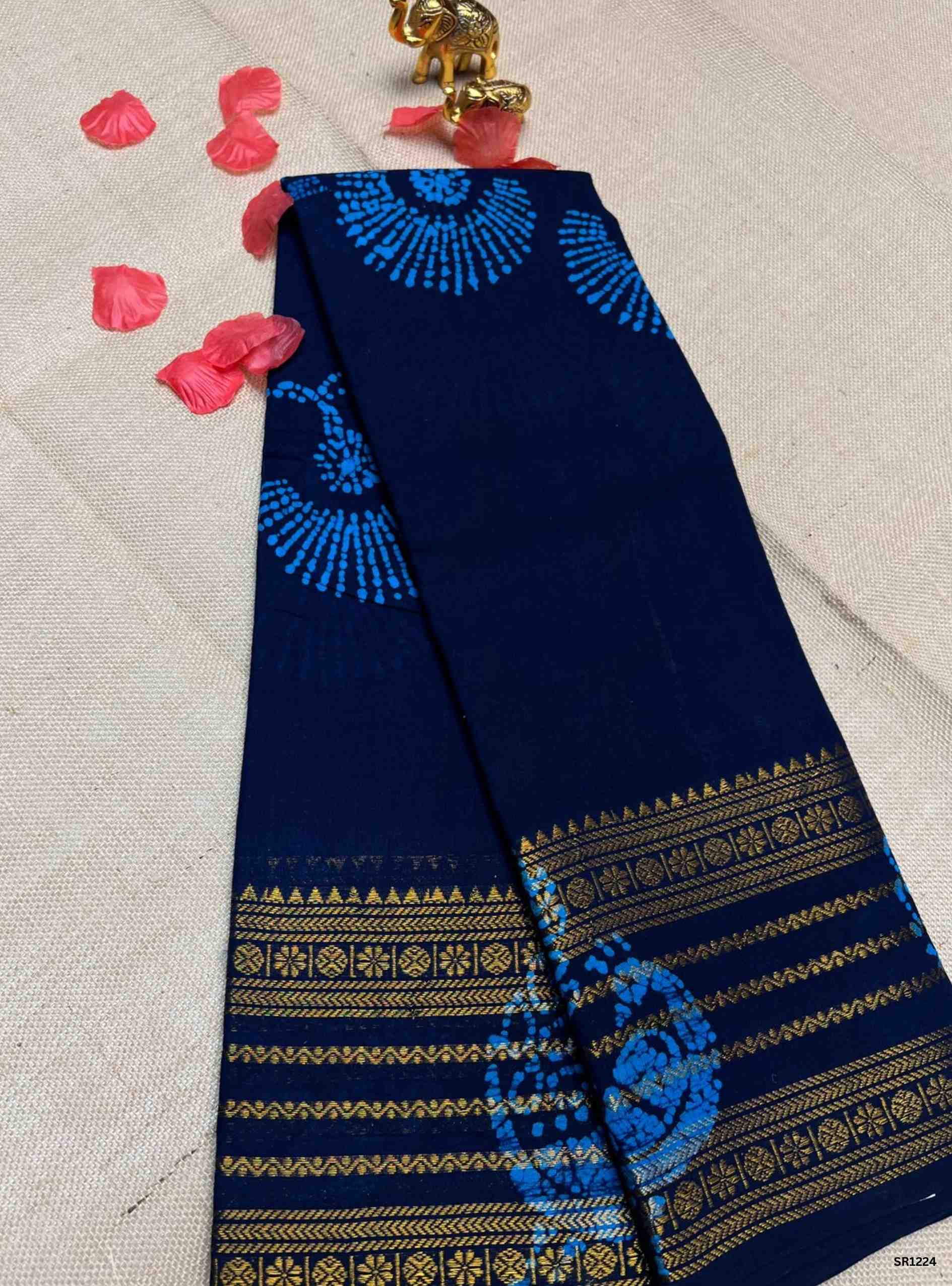 Navy Blue - Wax Chungudi Cotton