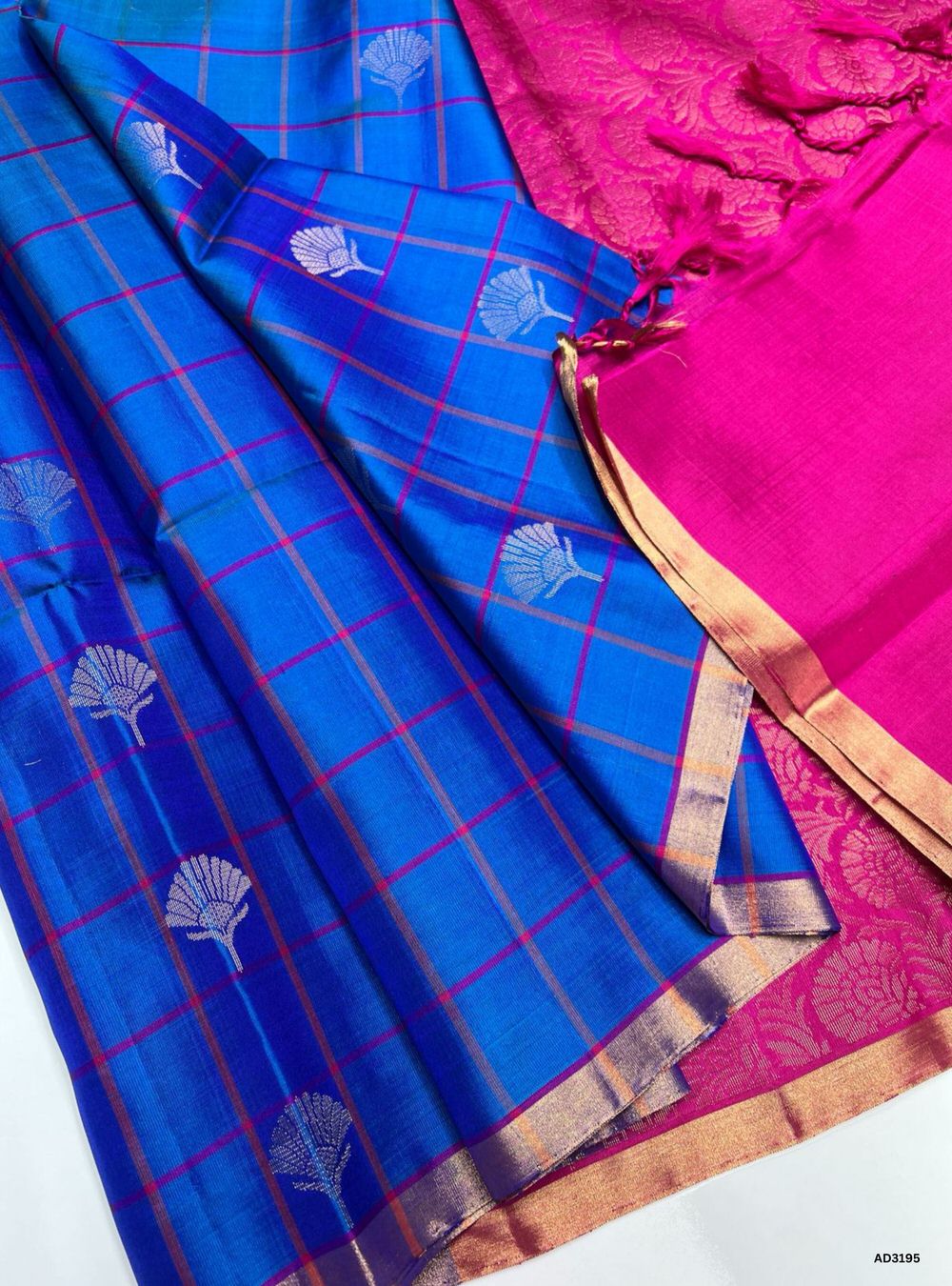 Sulphate Blue & Pink - Soft Silk Saree