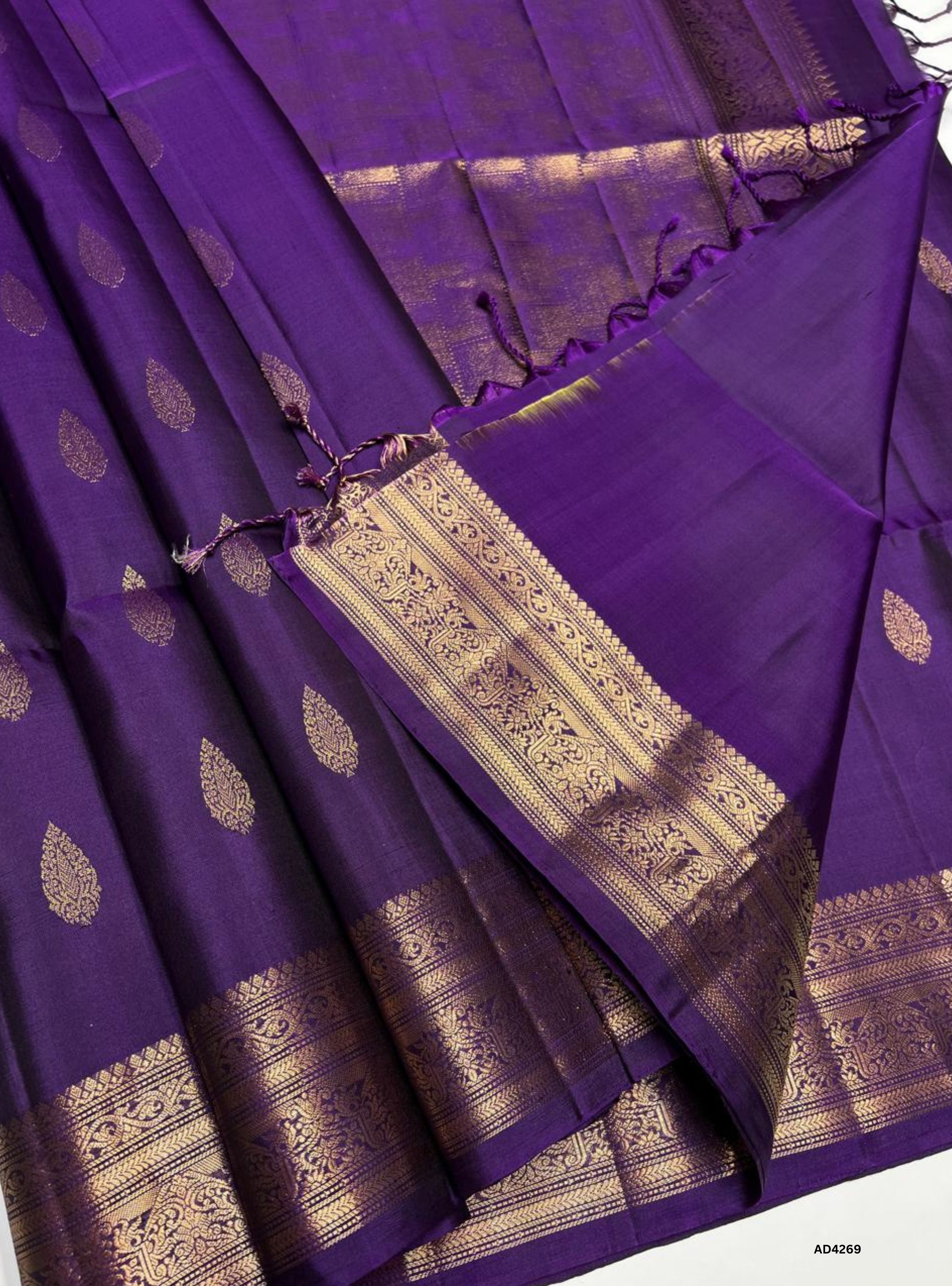 Purple - Kanchi Border Soft Silk Saree