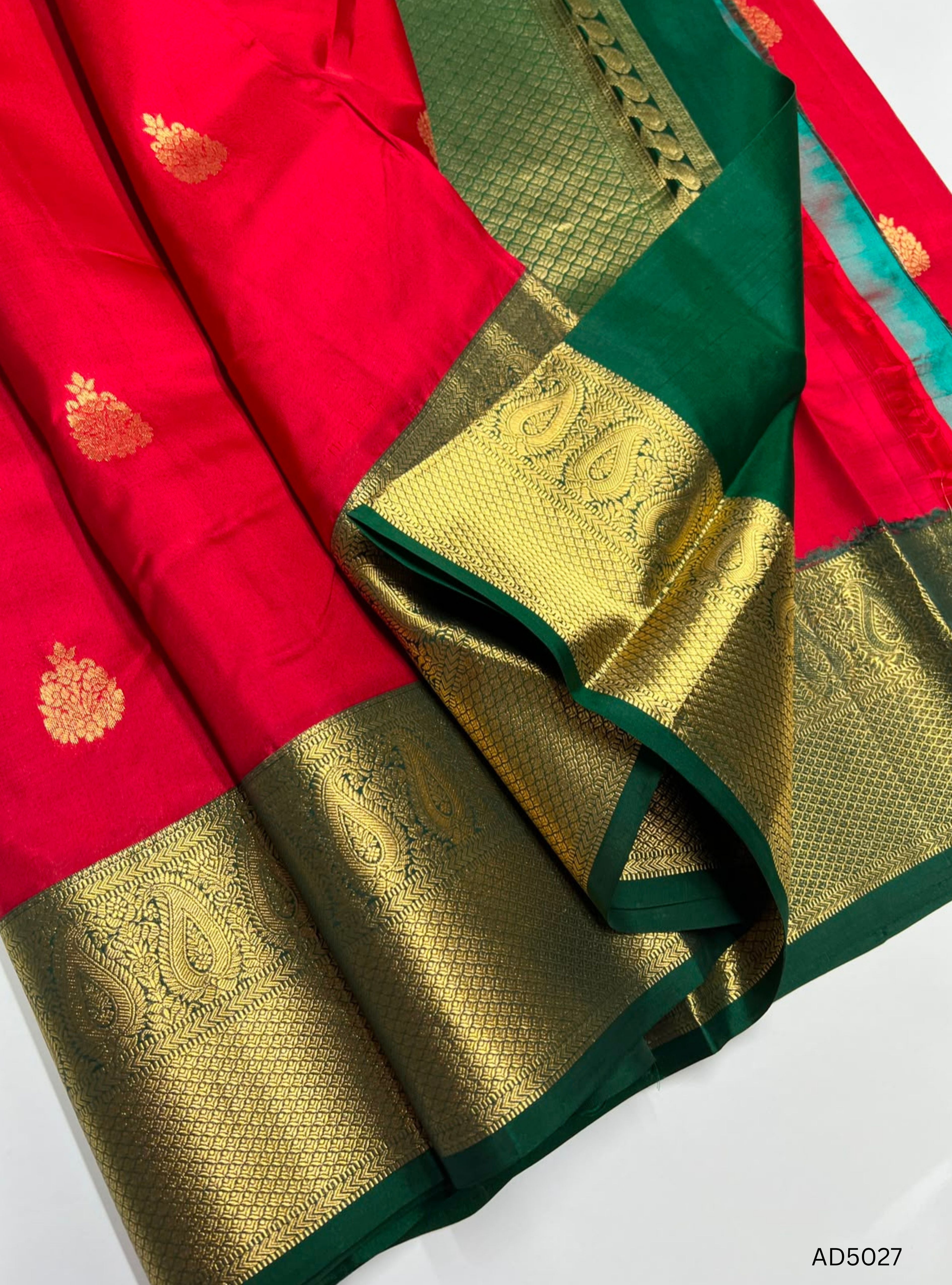 Red & Green - Kotanchji Soft Silk Saree
