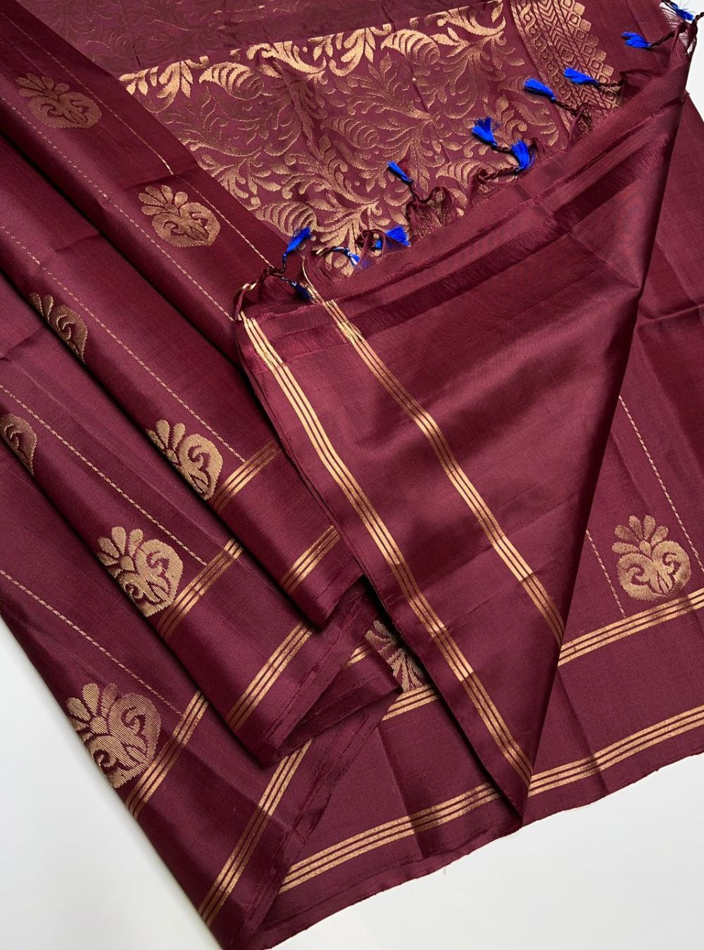Dark Maroon - Soft Silk Saree