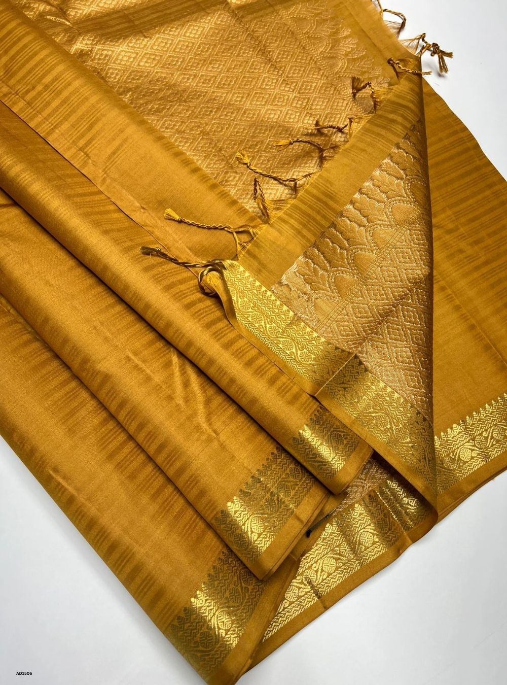 Mustard Yellow - Soft Silk Saree