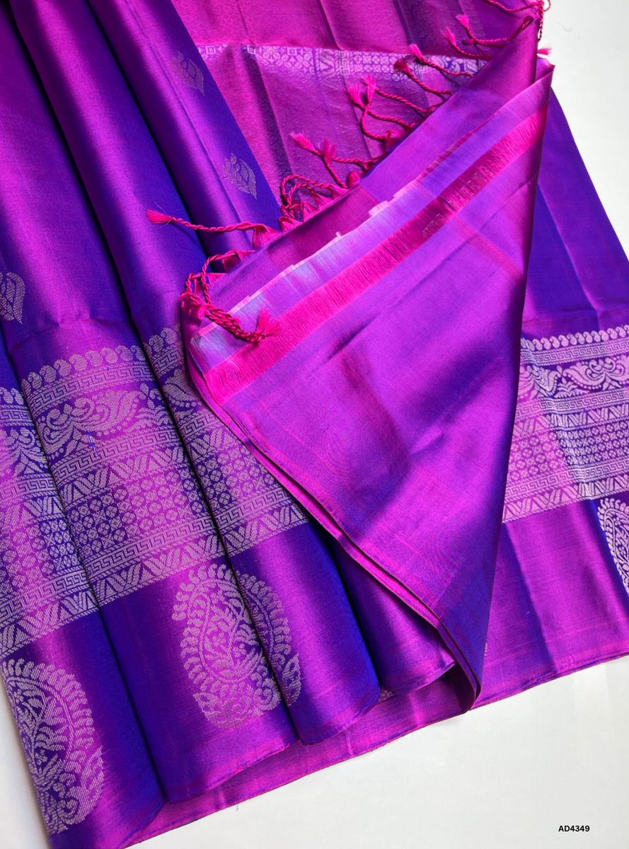 Royal Purple - Fancy Border Soft Silk Saree