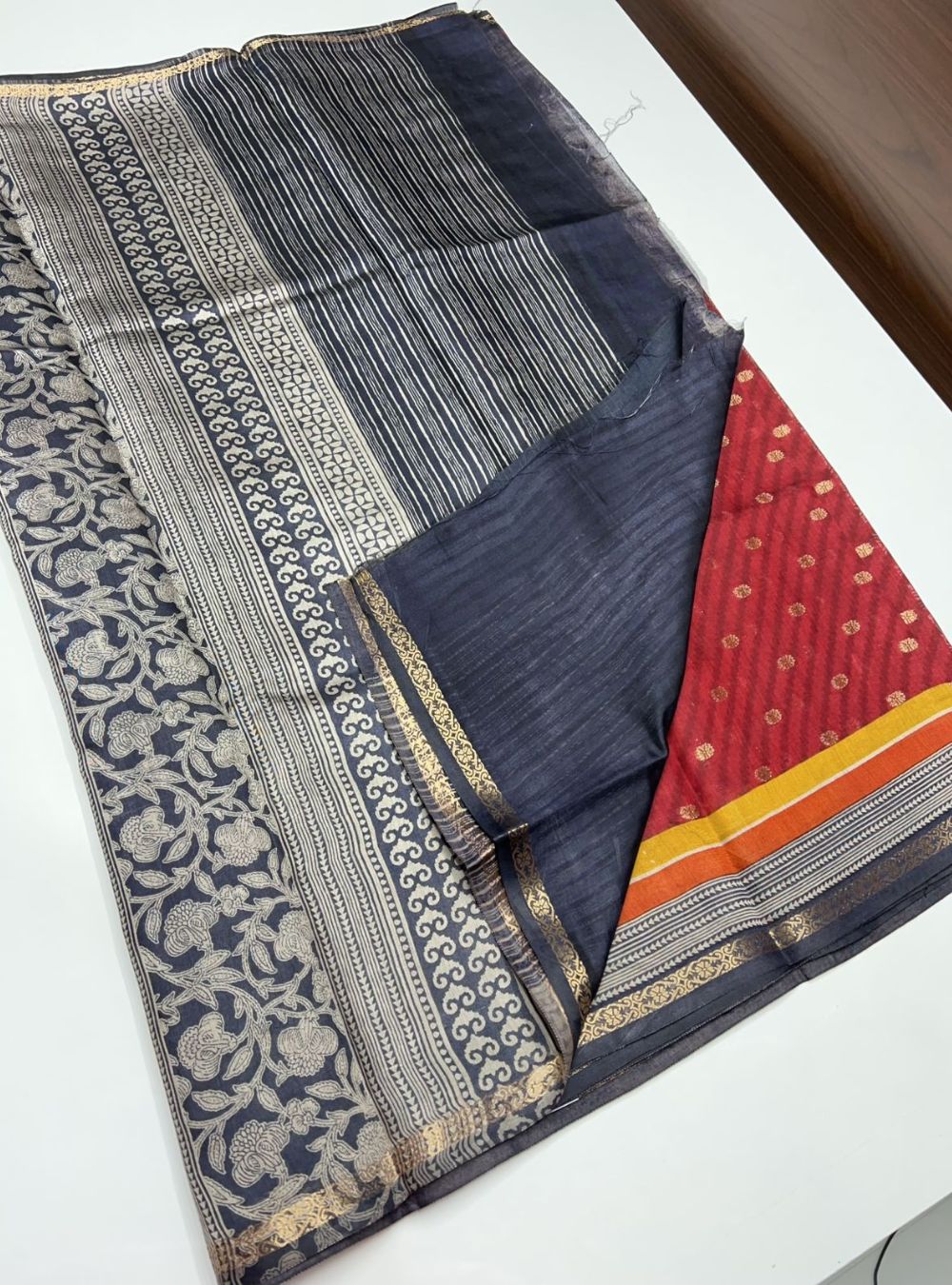 Maroon & Black - Chanderi Cotton