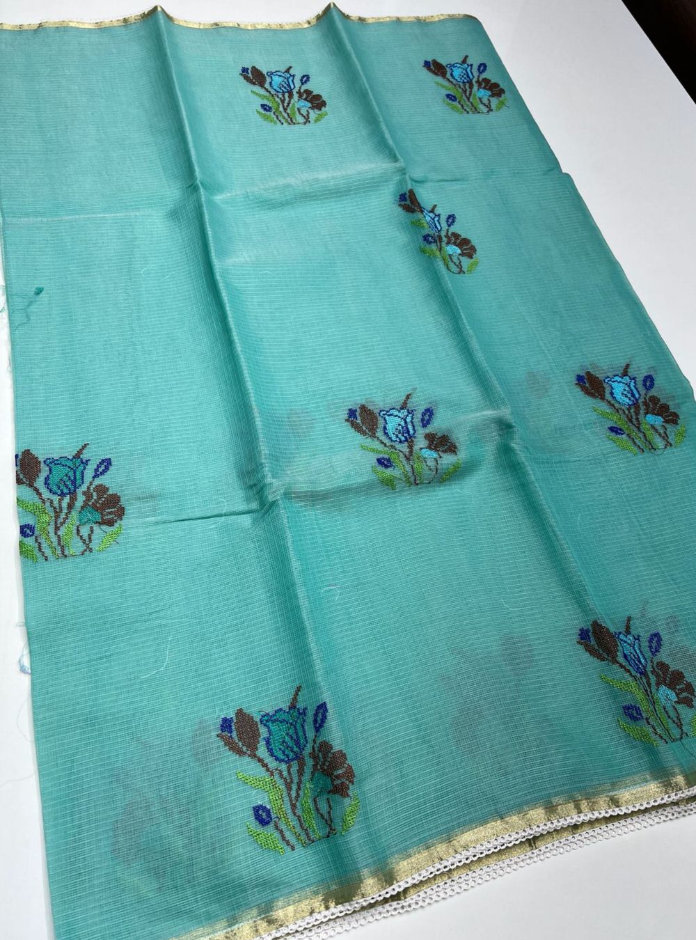 Aqua - Embroidered Pure Kota Cotton Saree