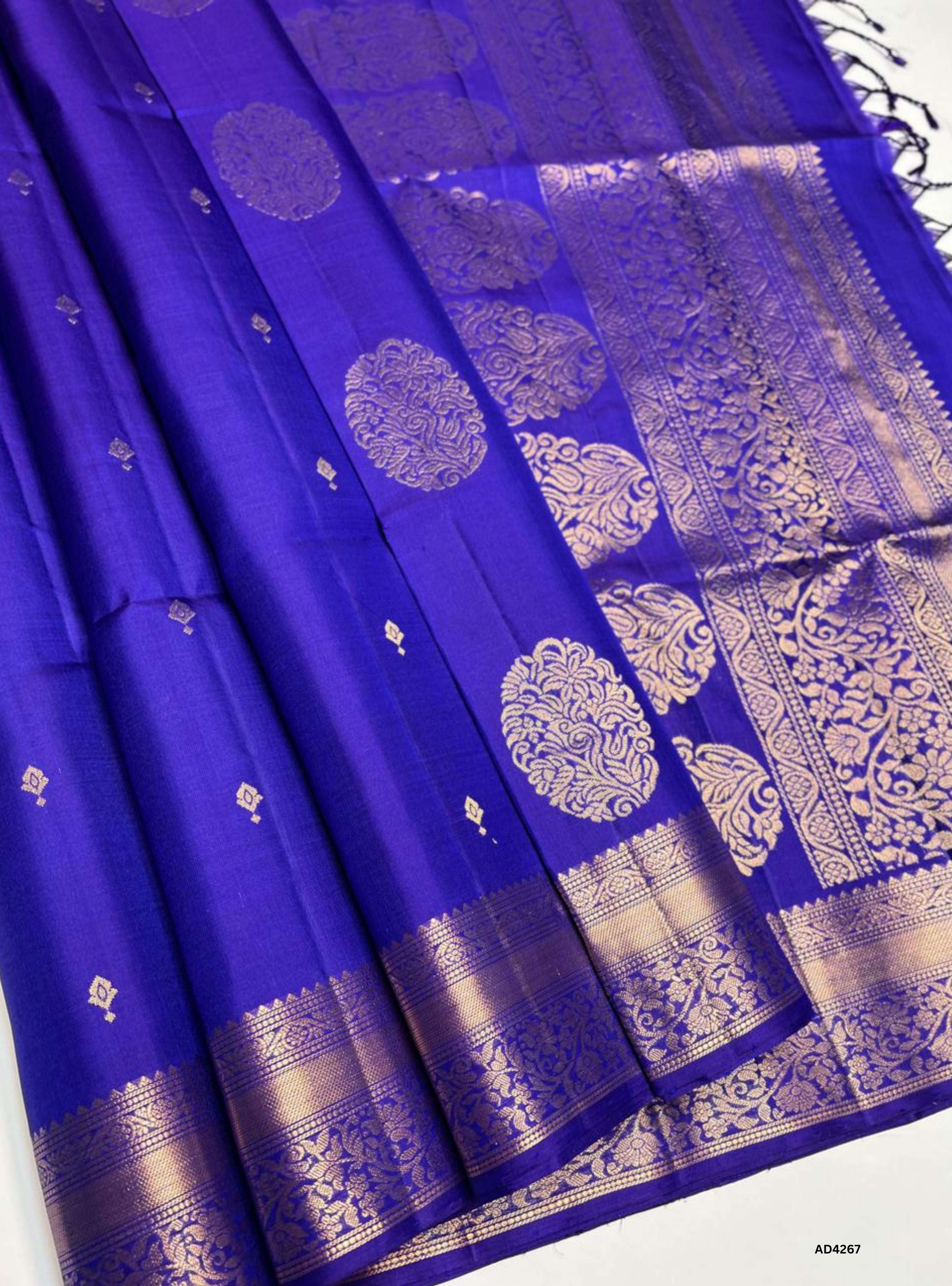 Deep Indigo - Kanchi Border Soft Silk Saree