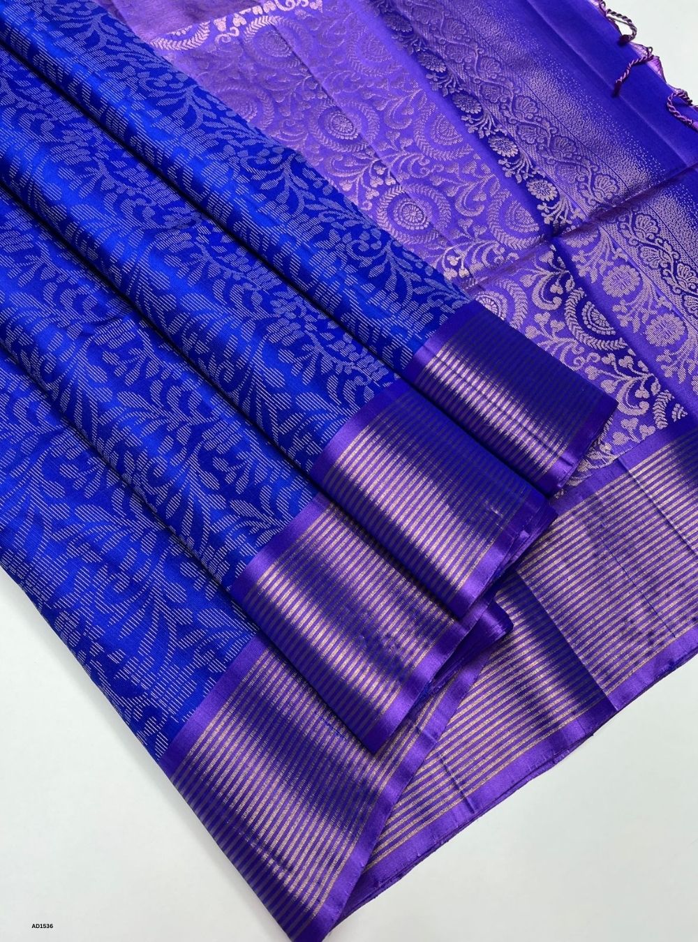 Royal Blue & Lavender - Soft Silk Saree