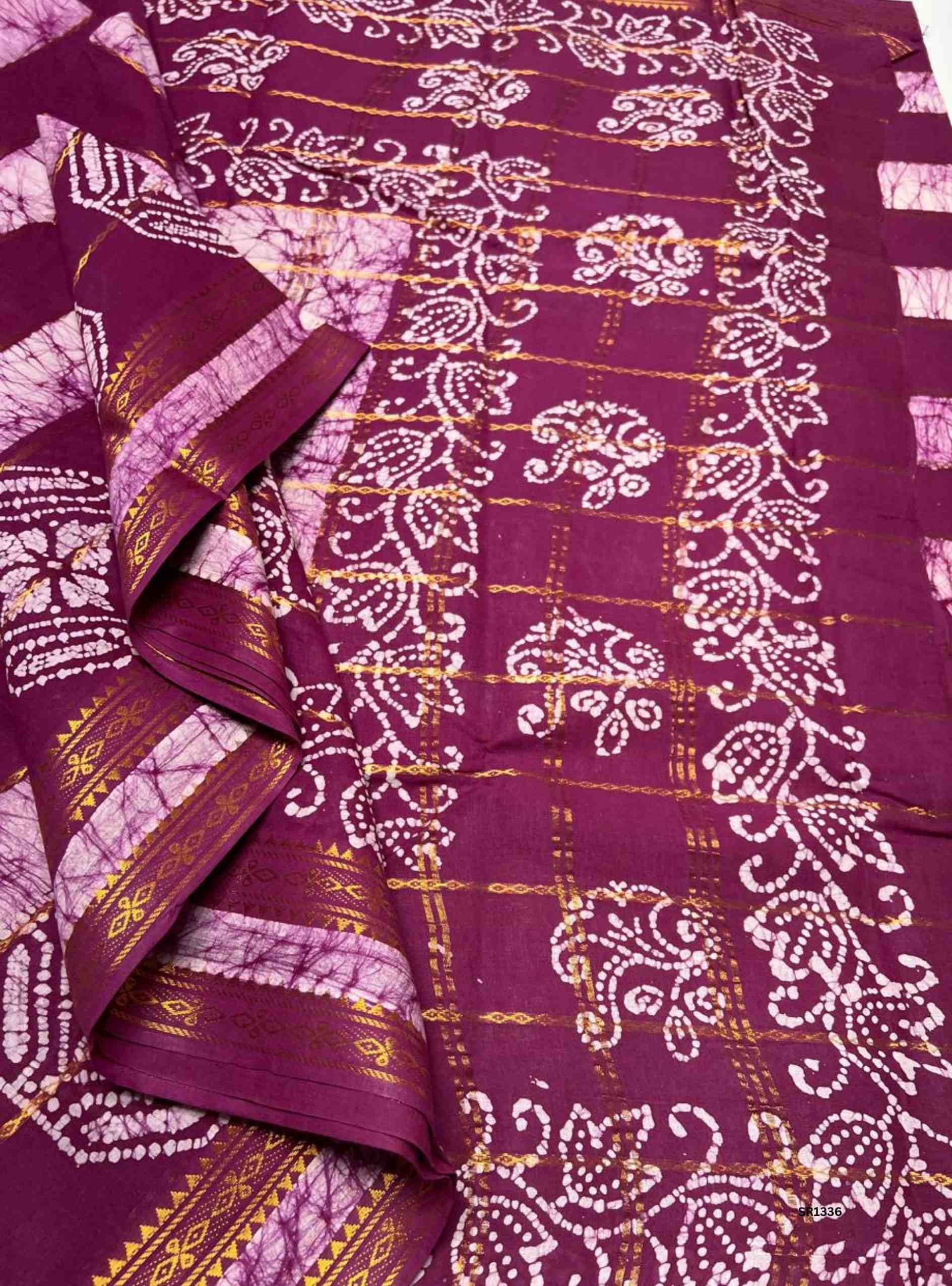 Magenta Pink - Velthaari X Bandhini Cotton Saree