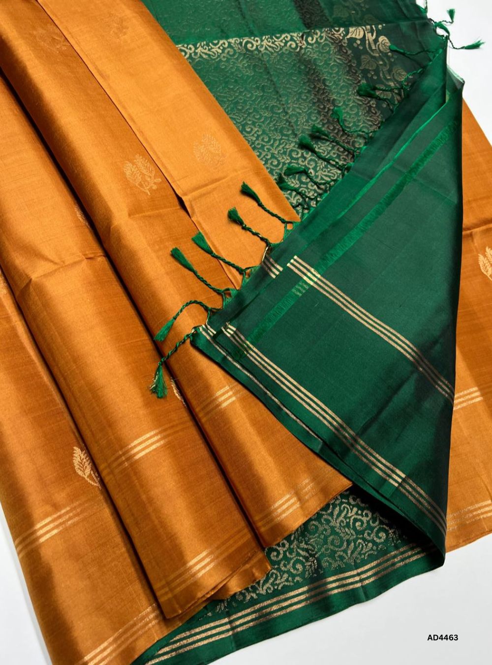 Mustard & Green - Soft Silk Saree