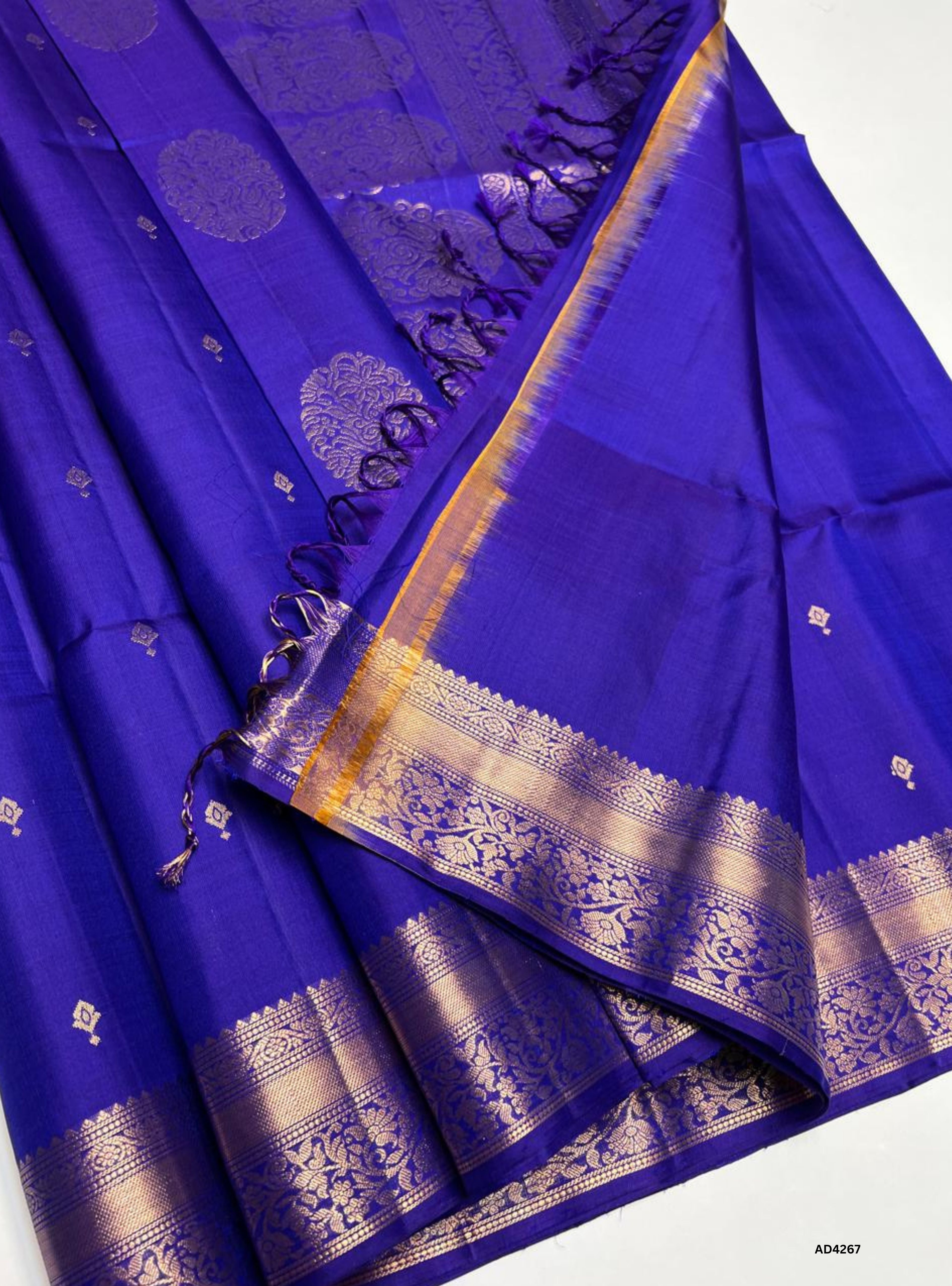 Deep Indigo - Kanchi Border Soft Silk Saree