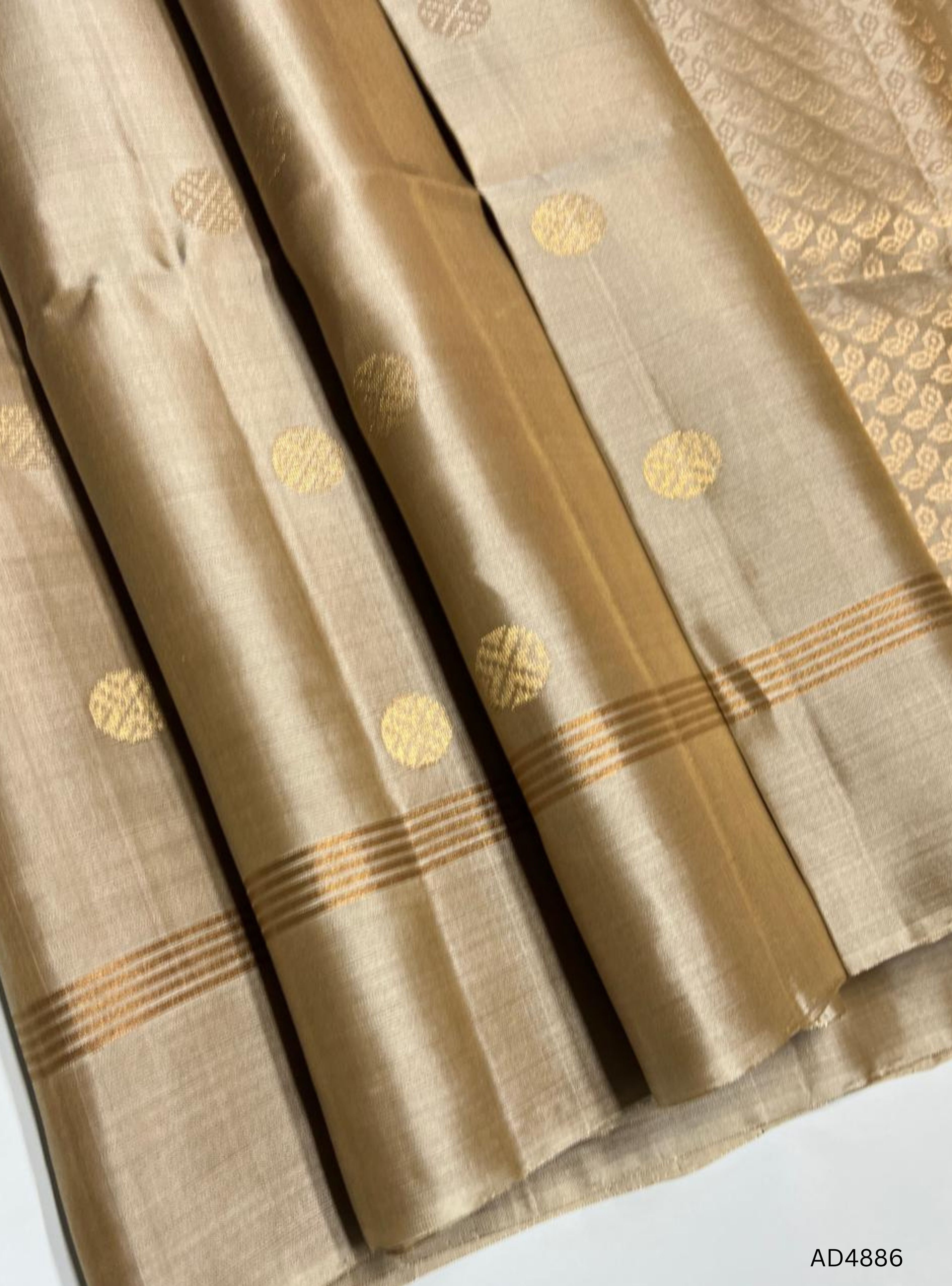 Beige - Soft Silk Saree