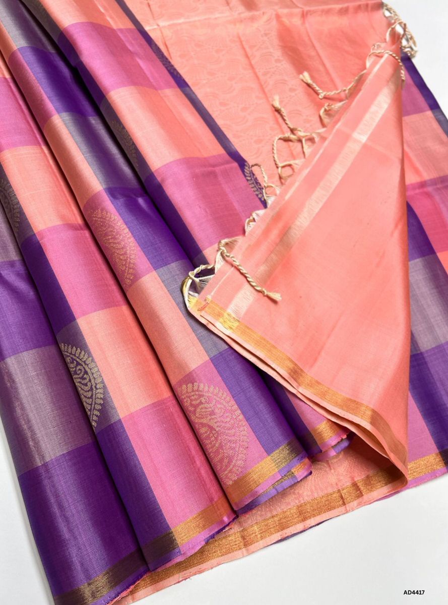 Purple & Peach - Pazhum Pazhamum Soft Silk Saree