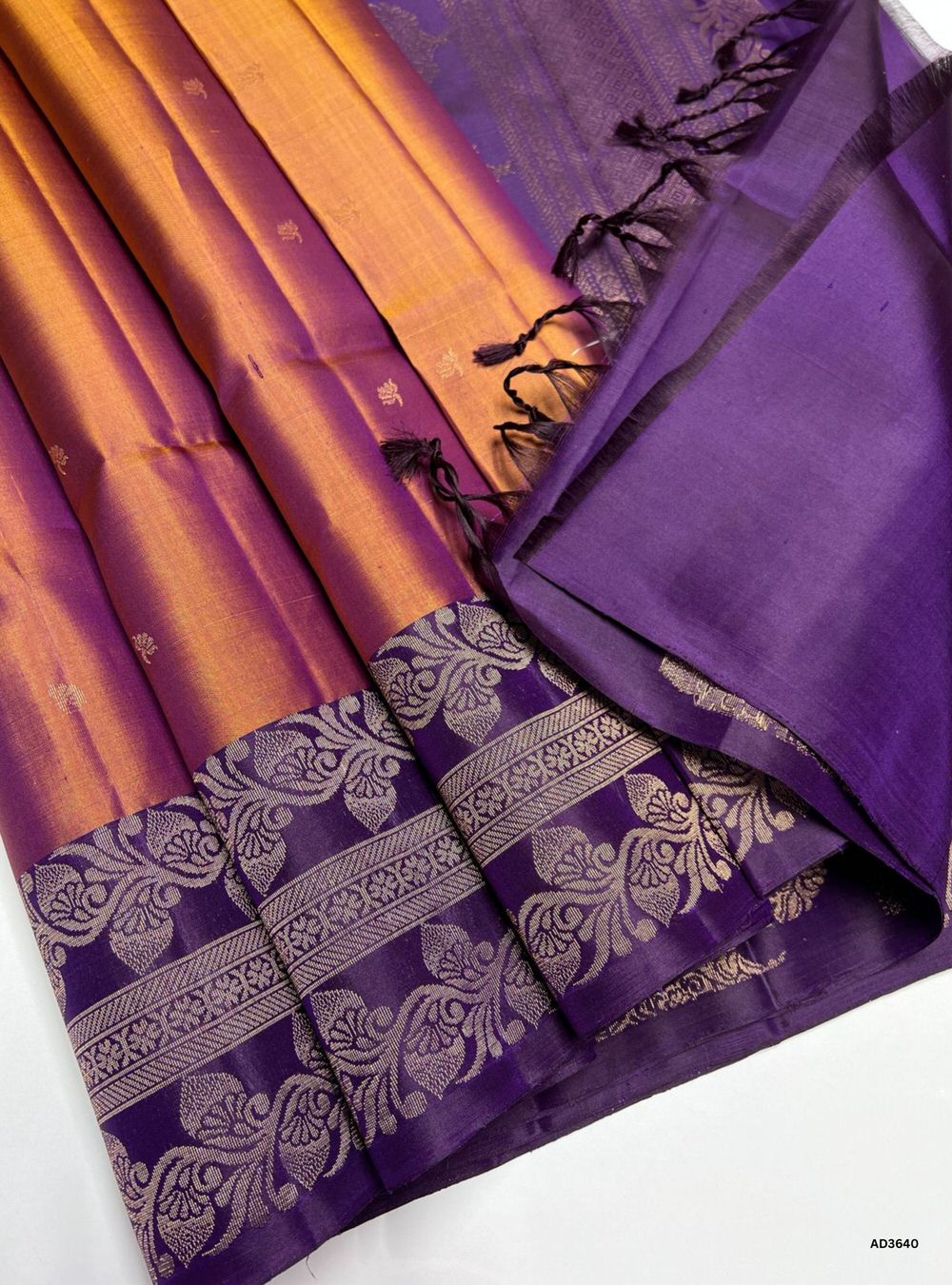 Bronze & Purple - Turning Silk Saree