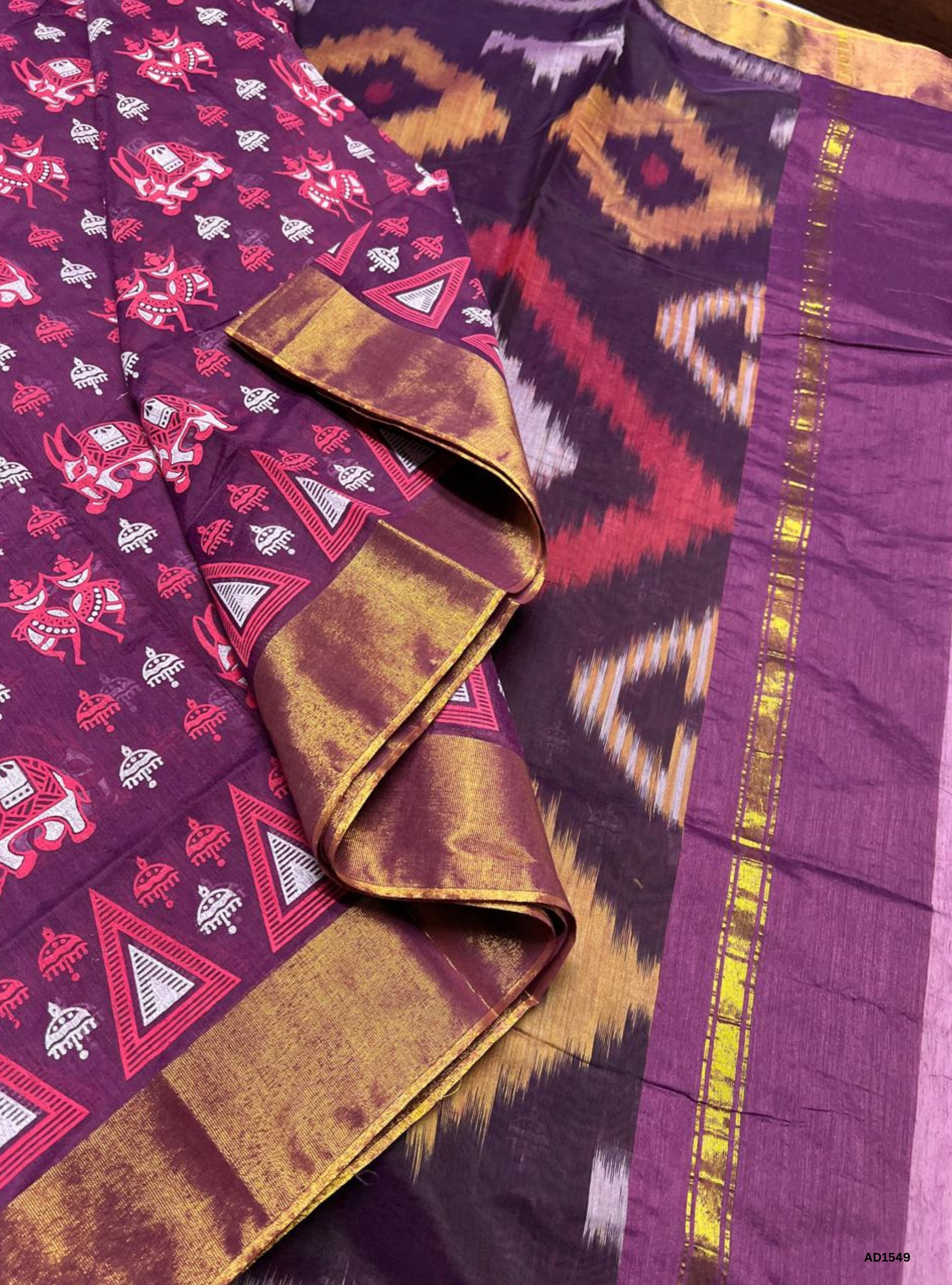 Purple & Plum - Kotta Cotton Saree