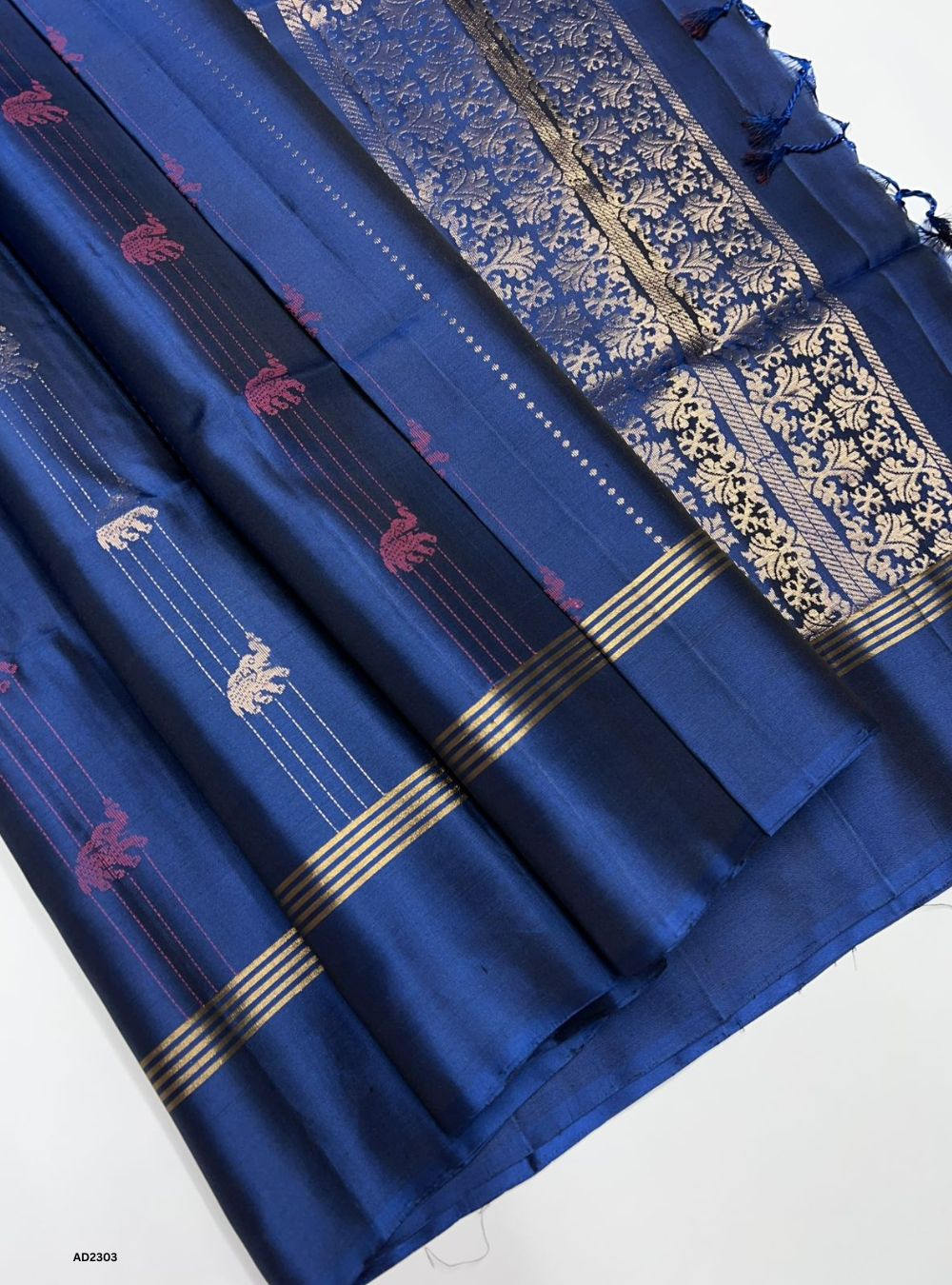 Peacock Blue - Soft Silk Saree
