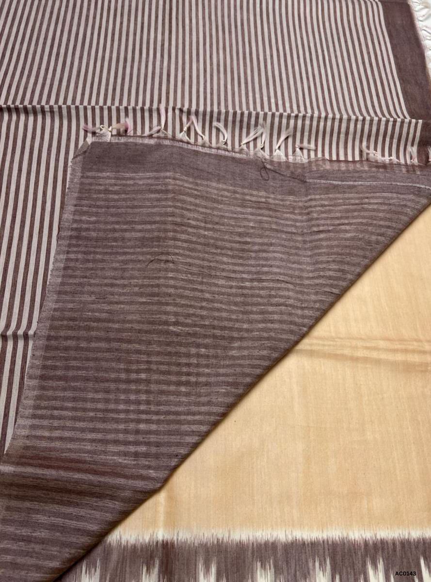 Sandal & Brown - Silk Cotton Saree