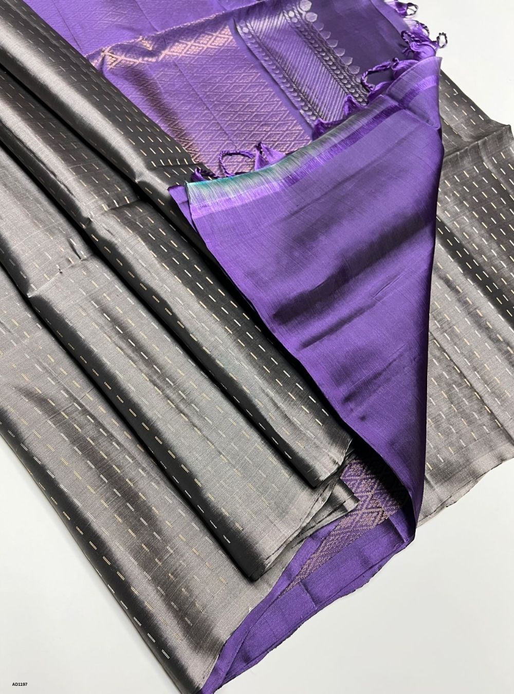 Grey & Lavender - Soft Silk Saree