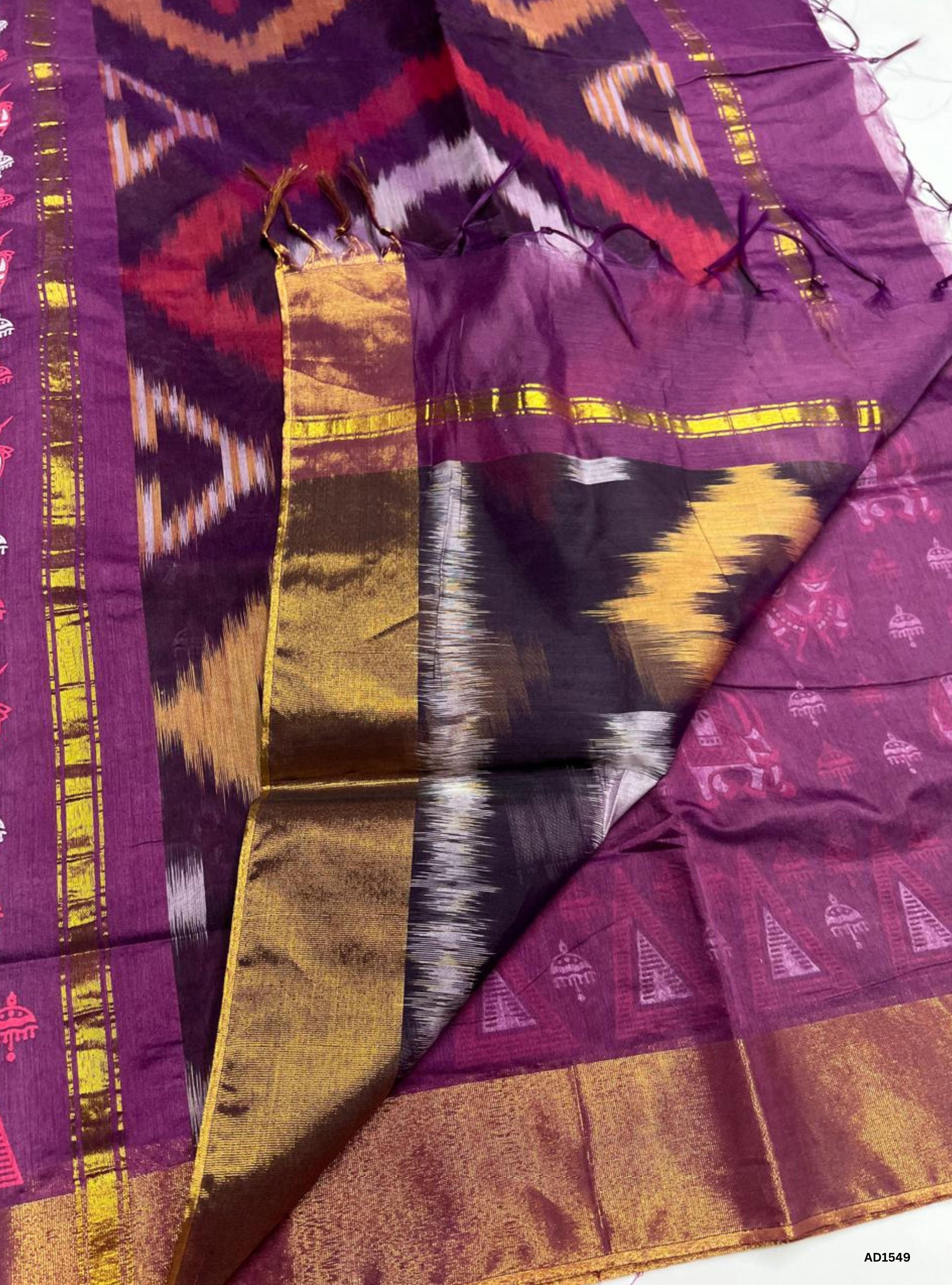 Purple & Plum - Kotta Cotton Saree
