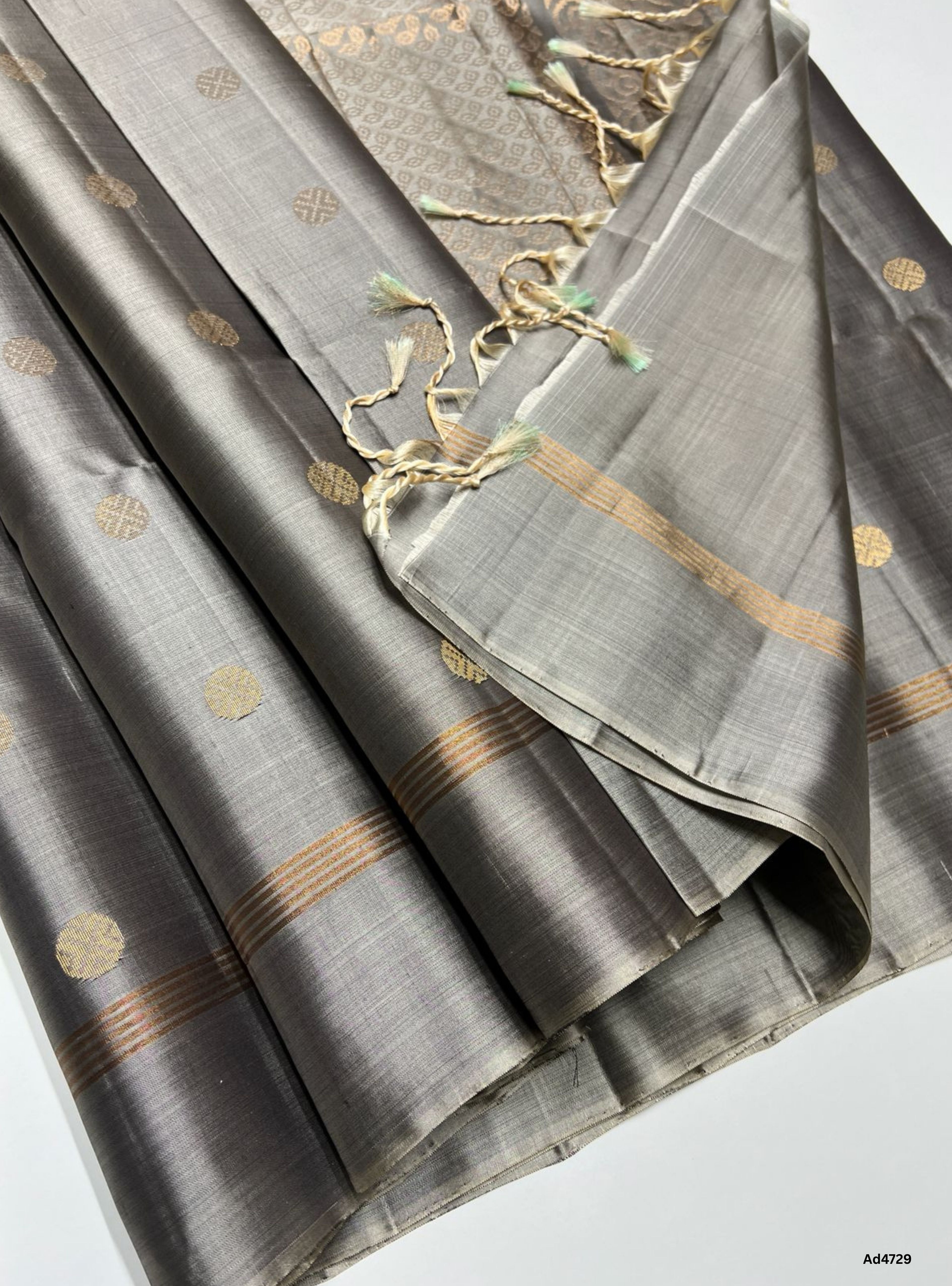 Grey - Soft Silk Saree