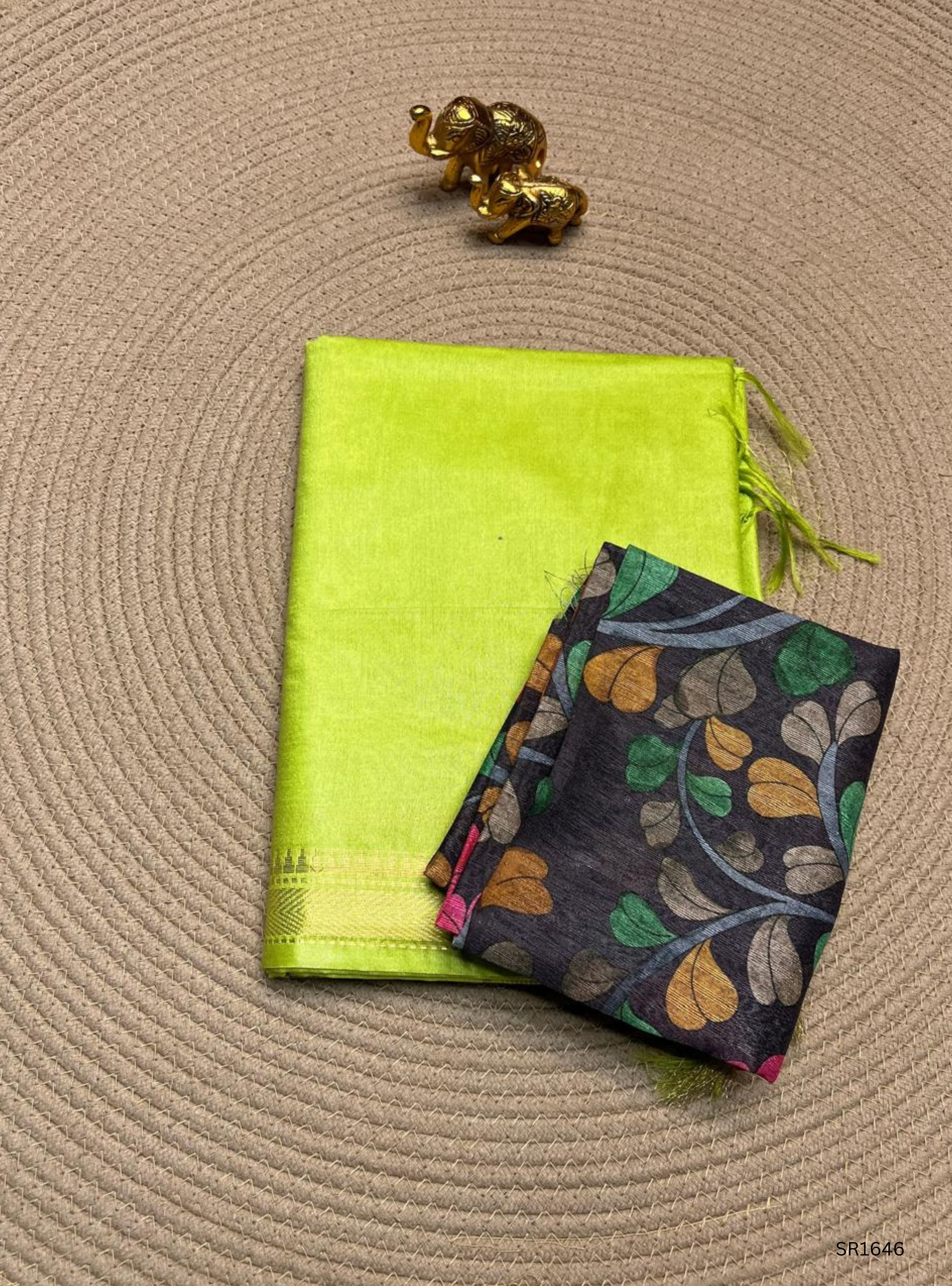 Apple Green - Moonga Silk Saree