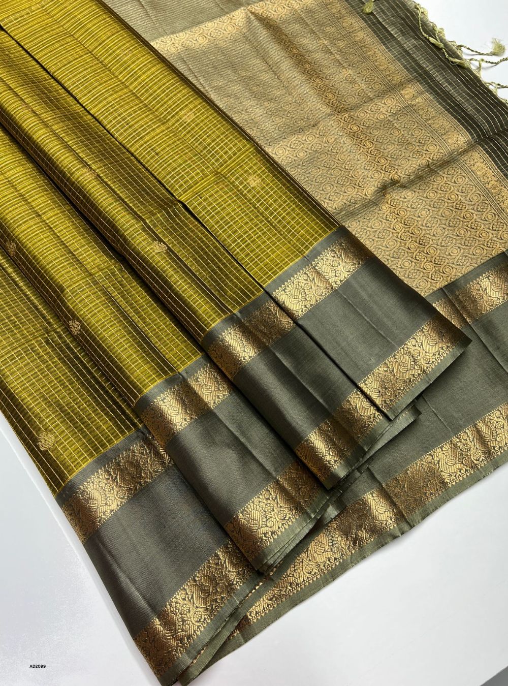 Olive Green & Harmony Green - Soft Silk Saree