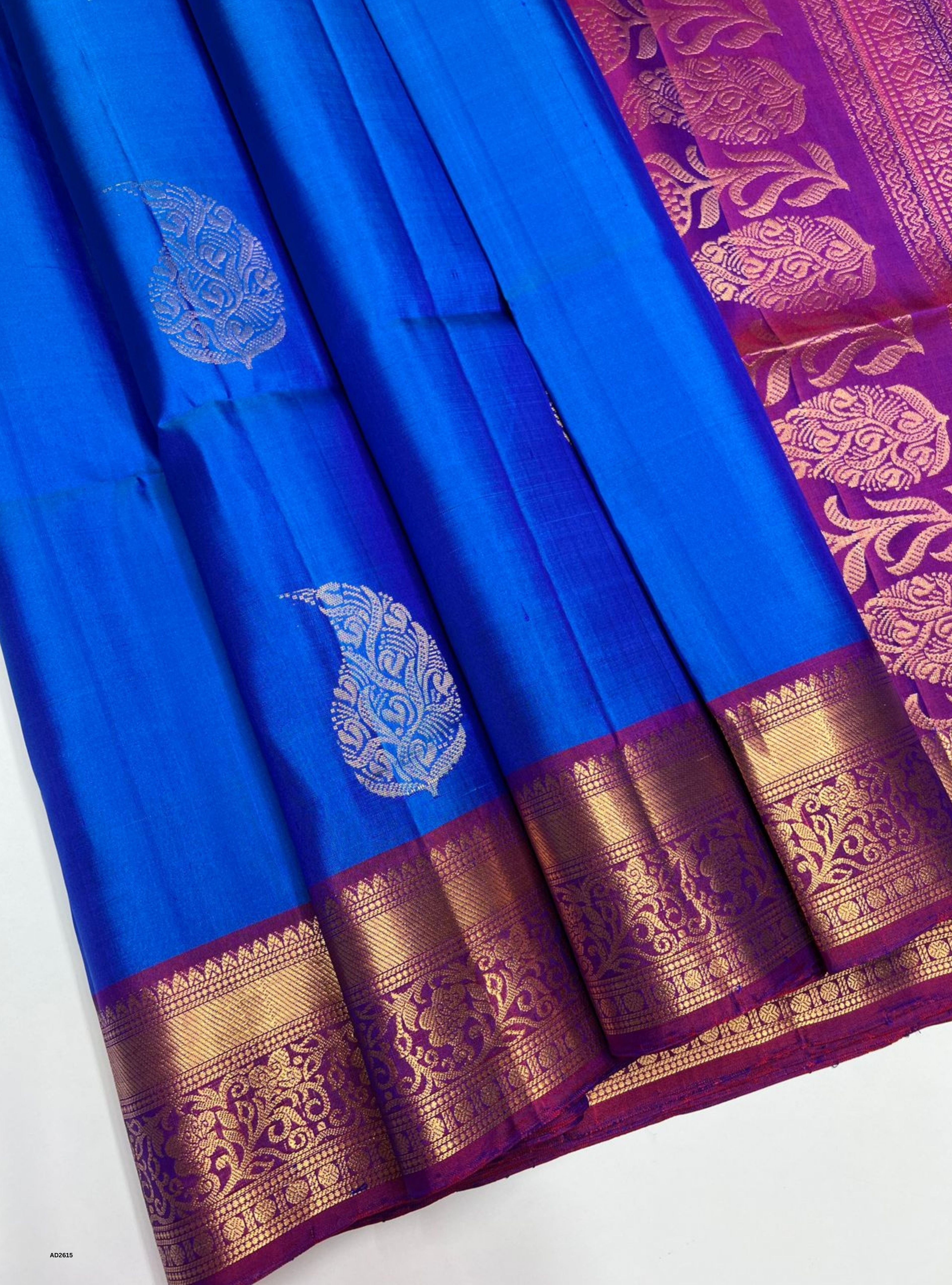 Blue & Purple - Soft Silk Saree