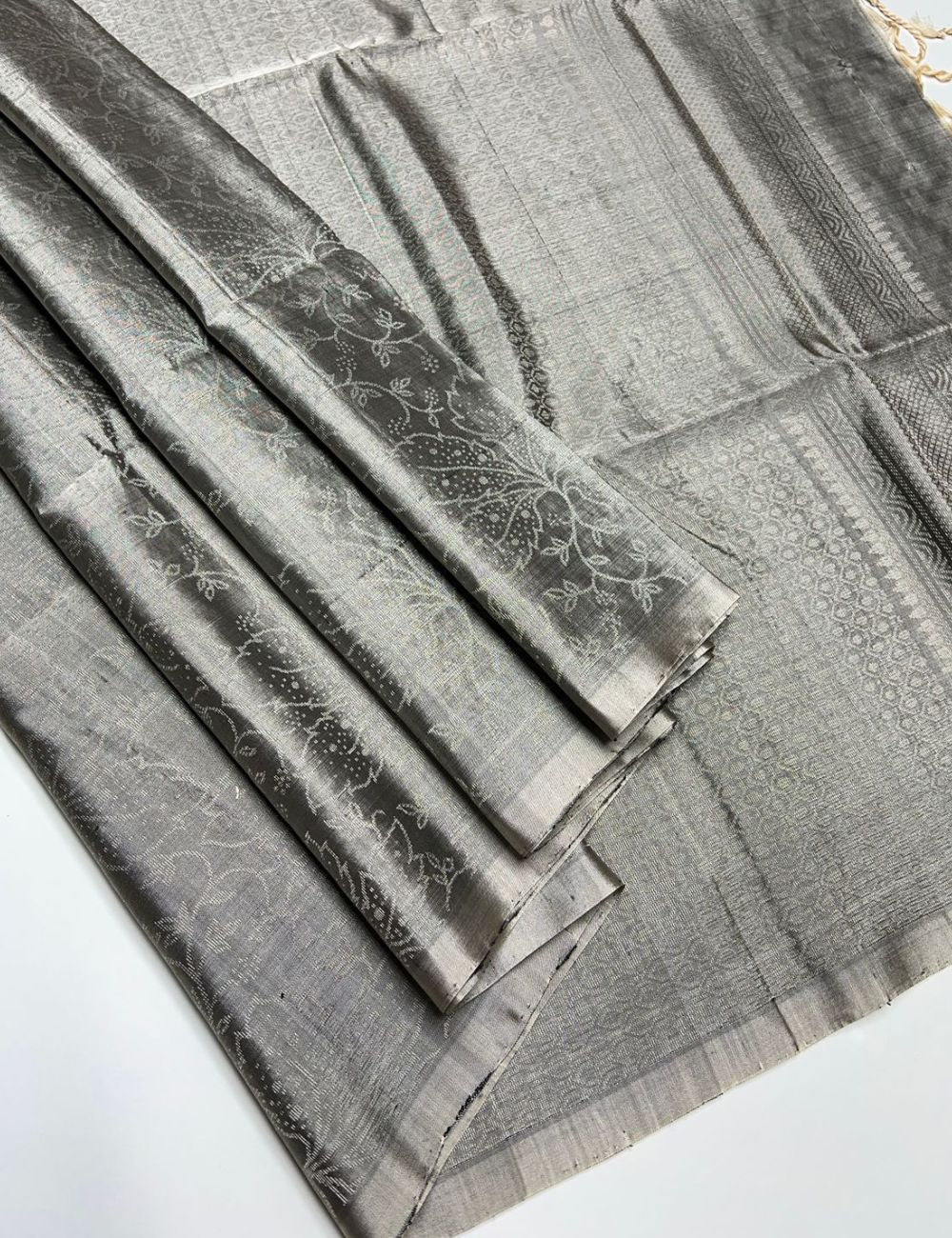 Grey - Soft Silk Saree
