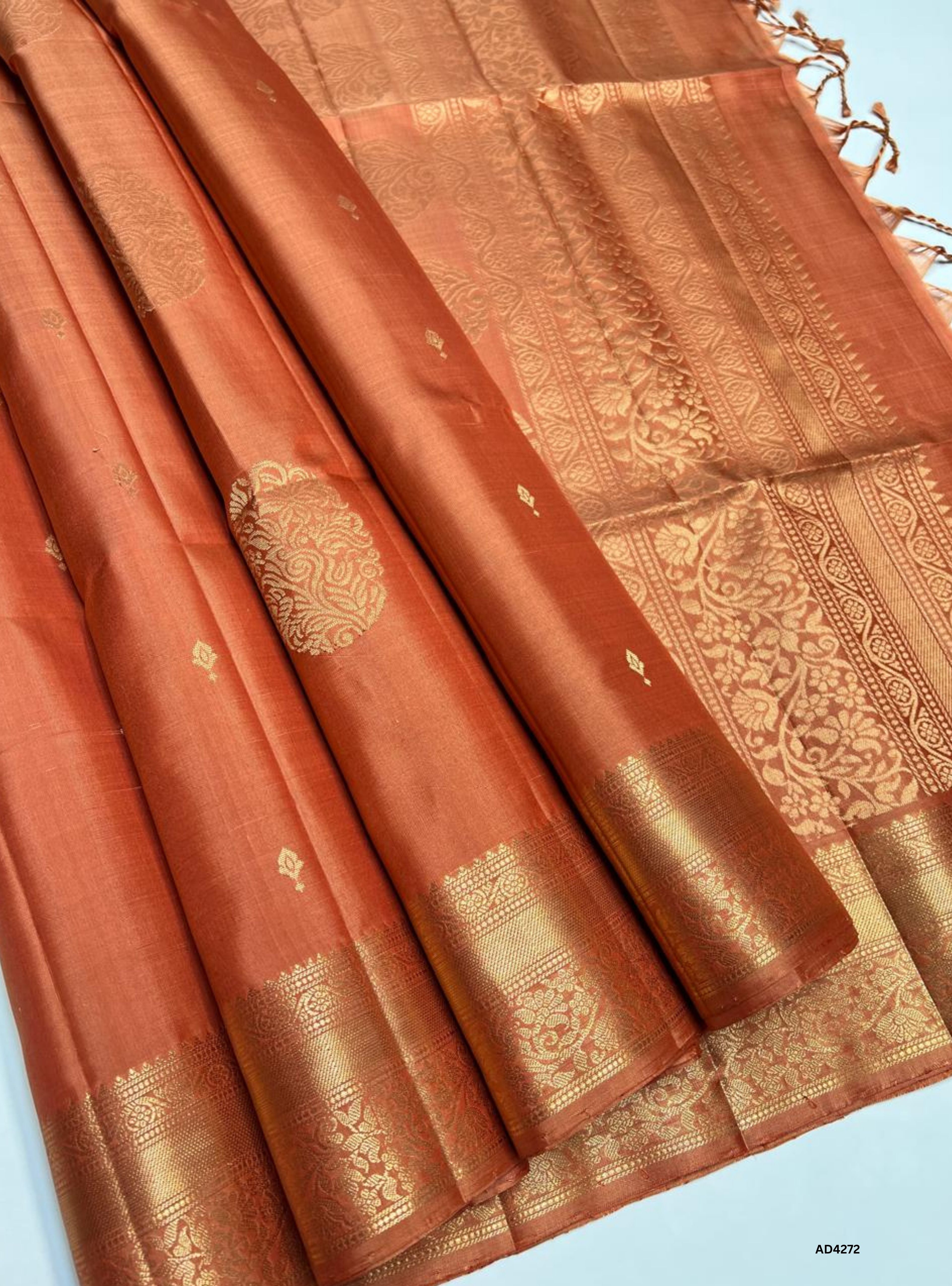 Dual Tone Copper - Kanchi Border Soft Silk Saree