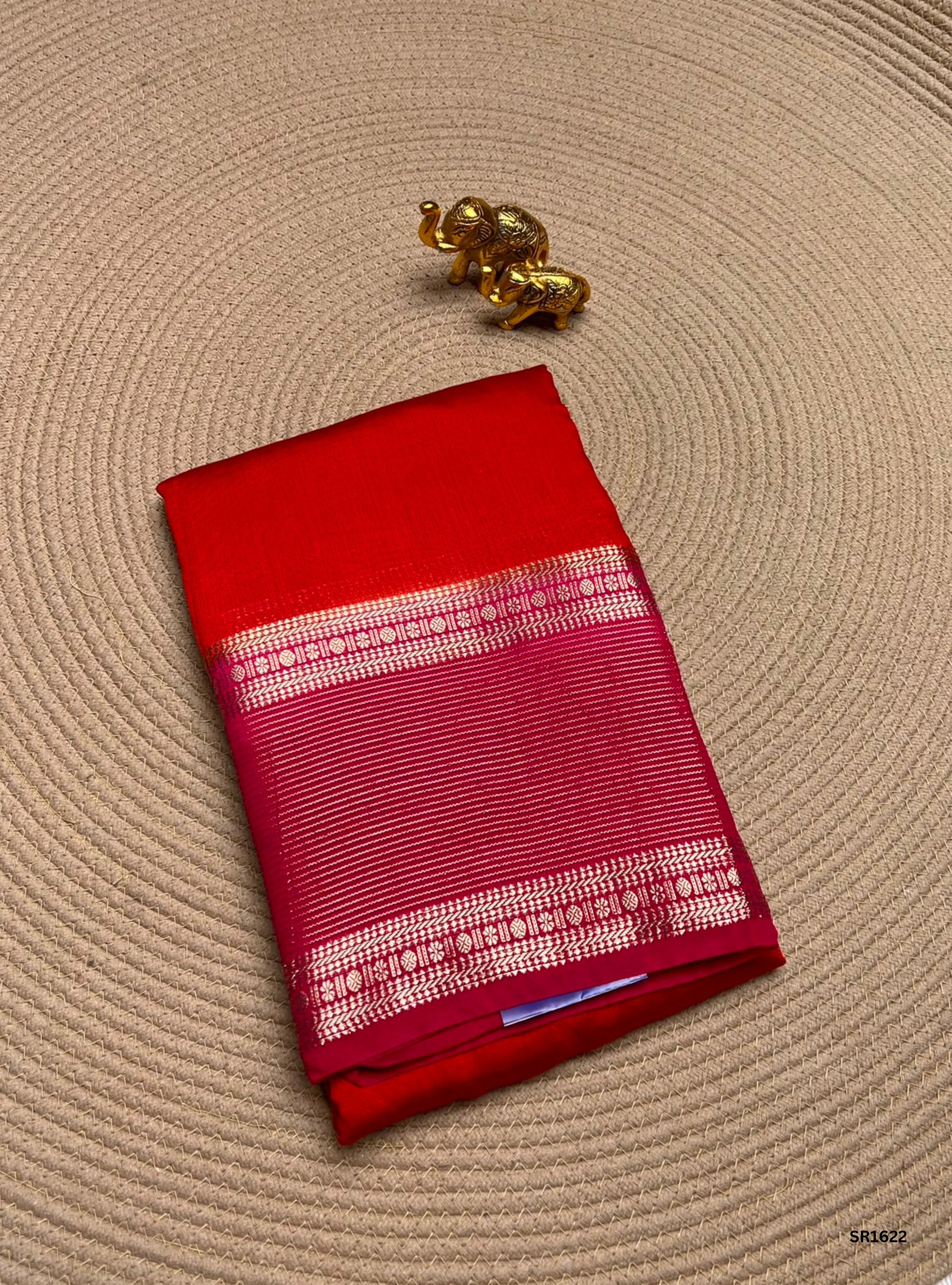 Red & Rani Pink - Binny Silk Saree