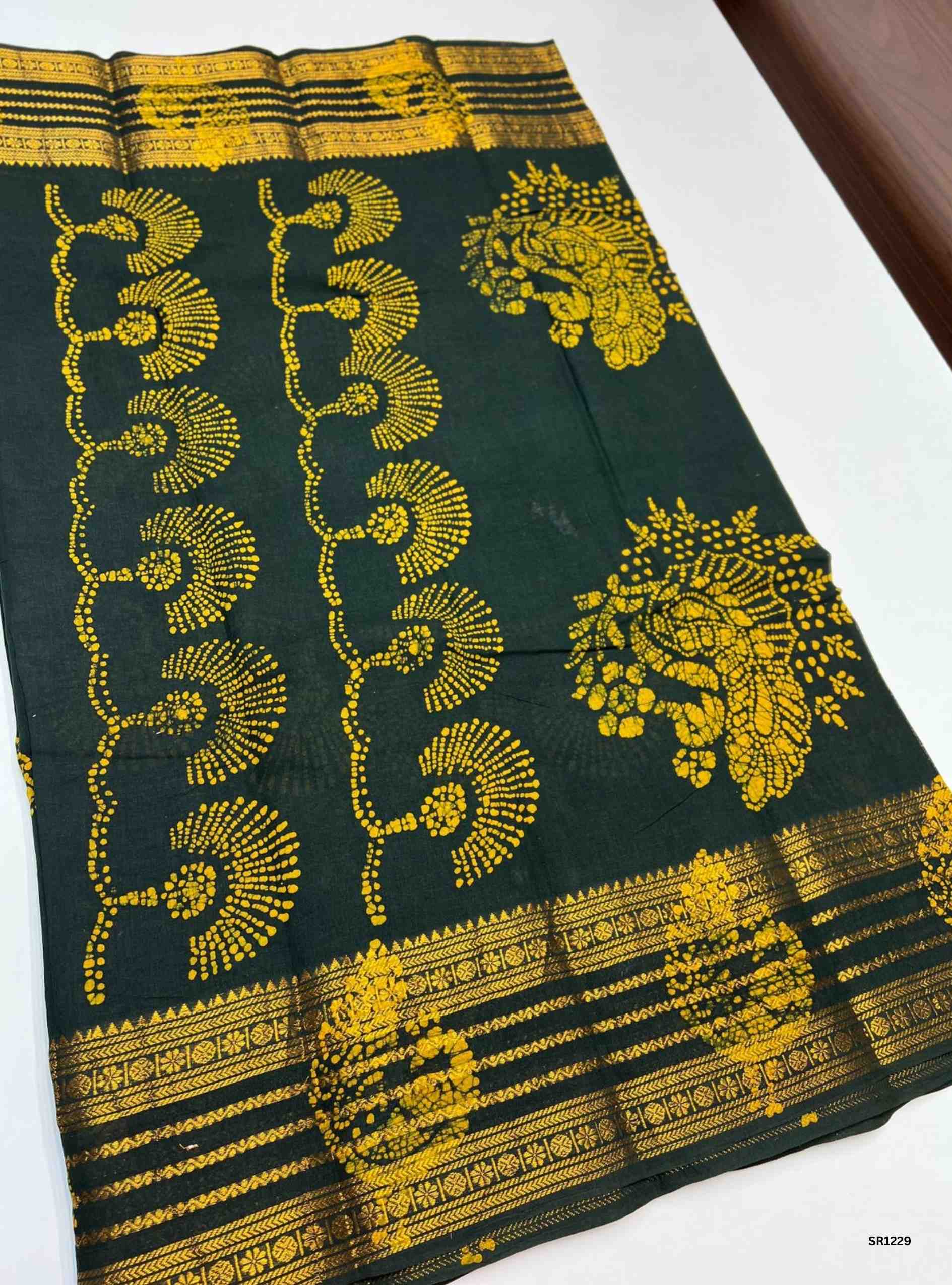 Dark Green - Wax Chungudi Cotton