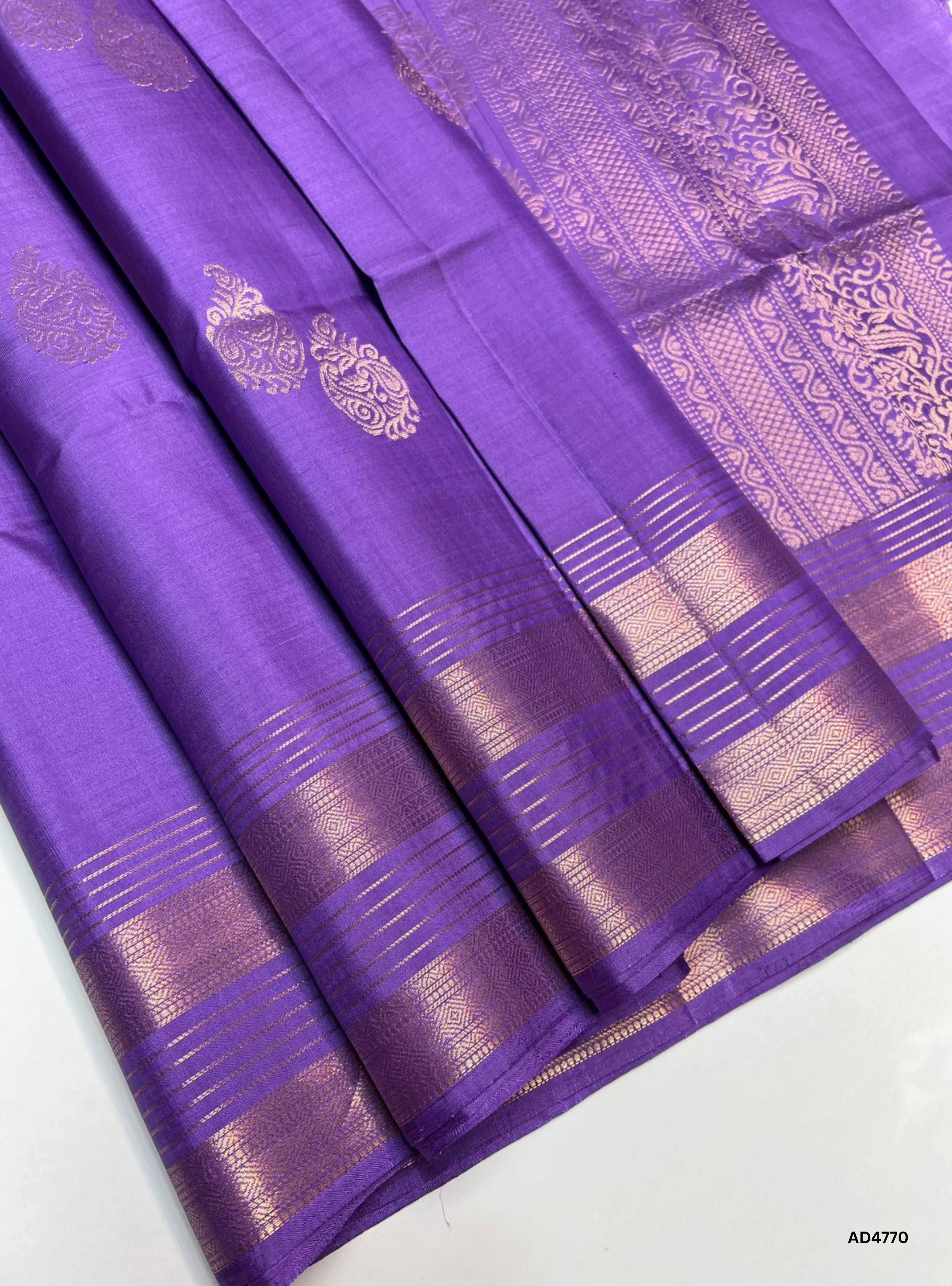 Lavender - Kanchi Border Soft Silk Saree
