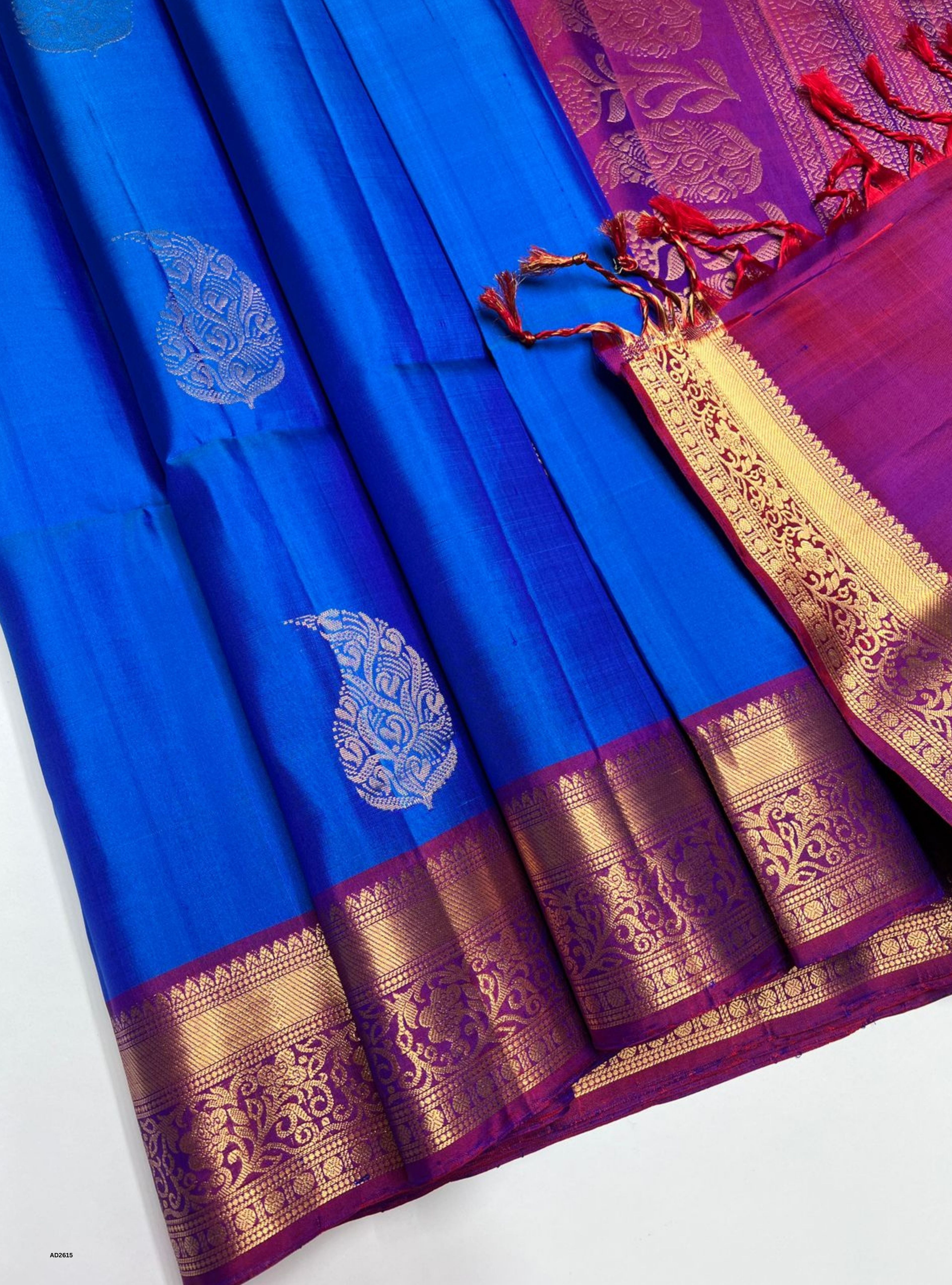 Blue & Purple - Soft Silk Saree