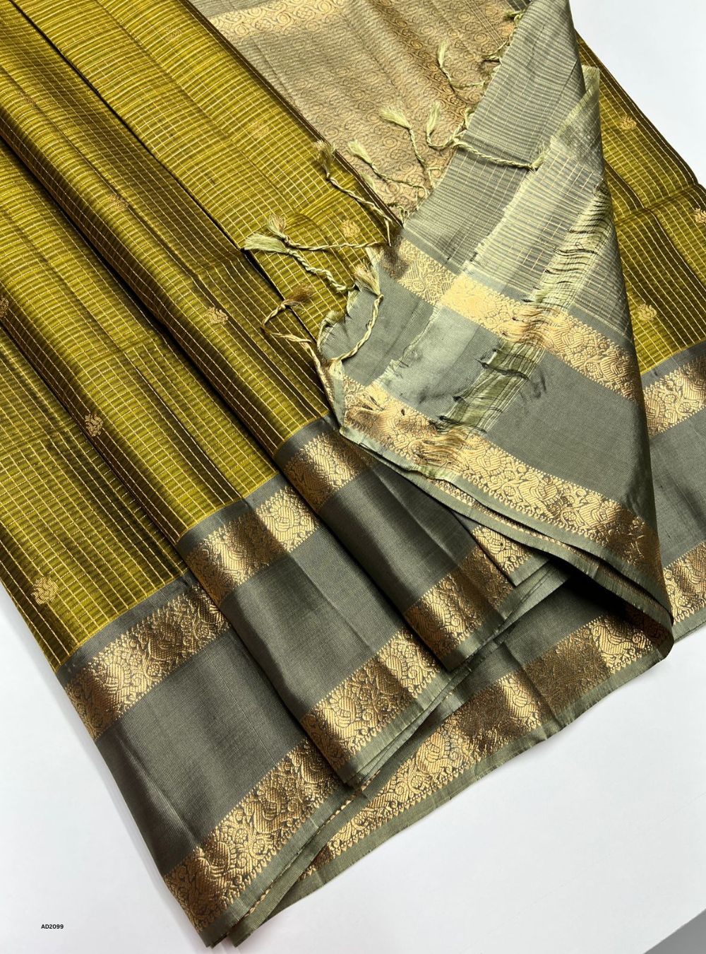 Olive Green & Harmony Green - Soft Silk Saree
