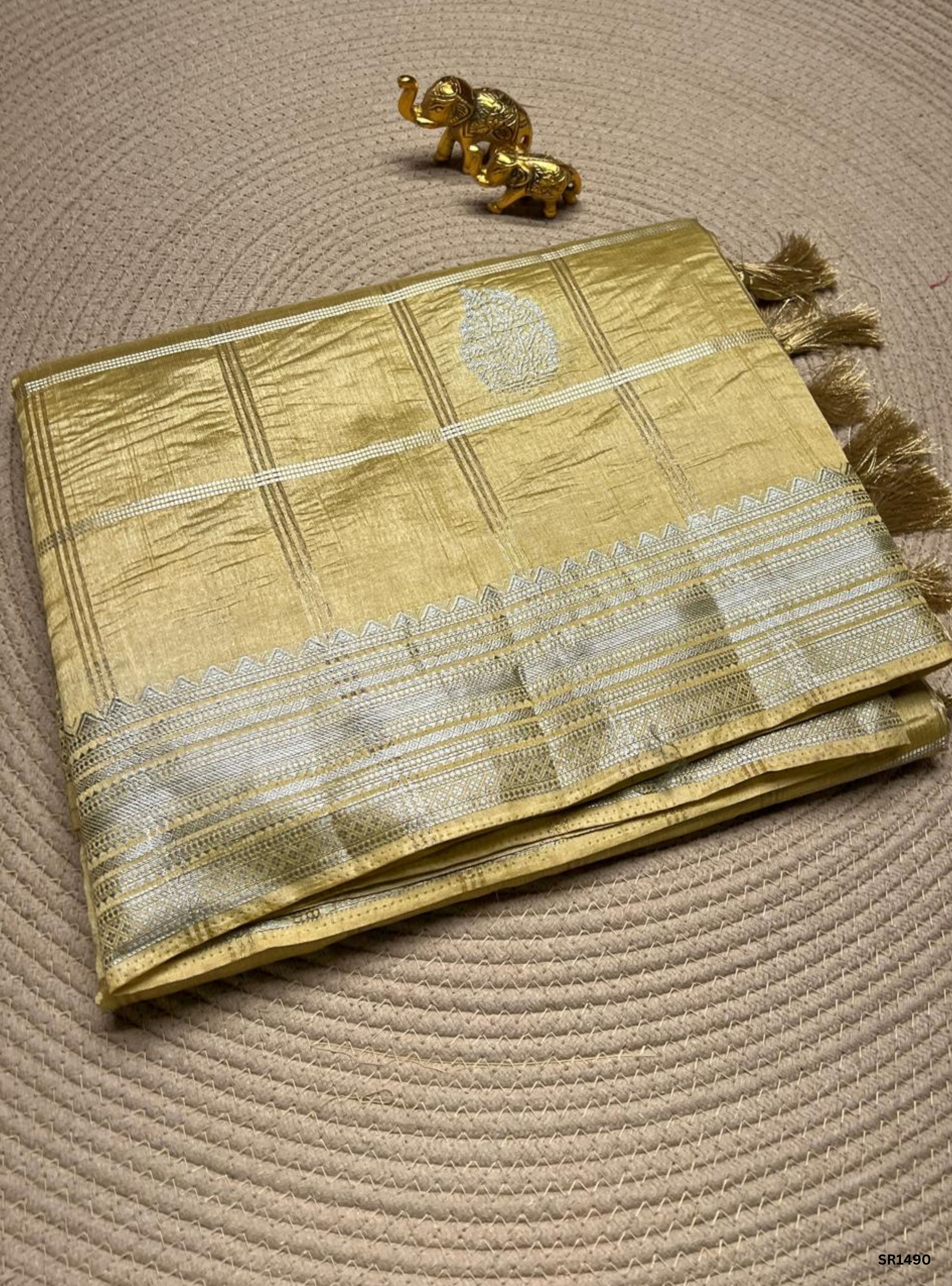Golden - Semi Tussar Saree