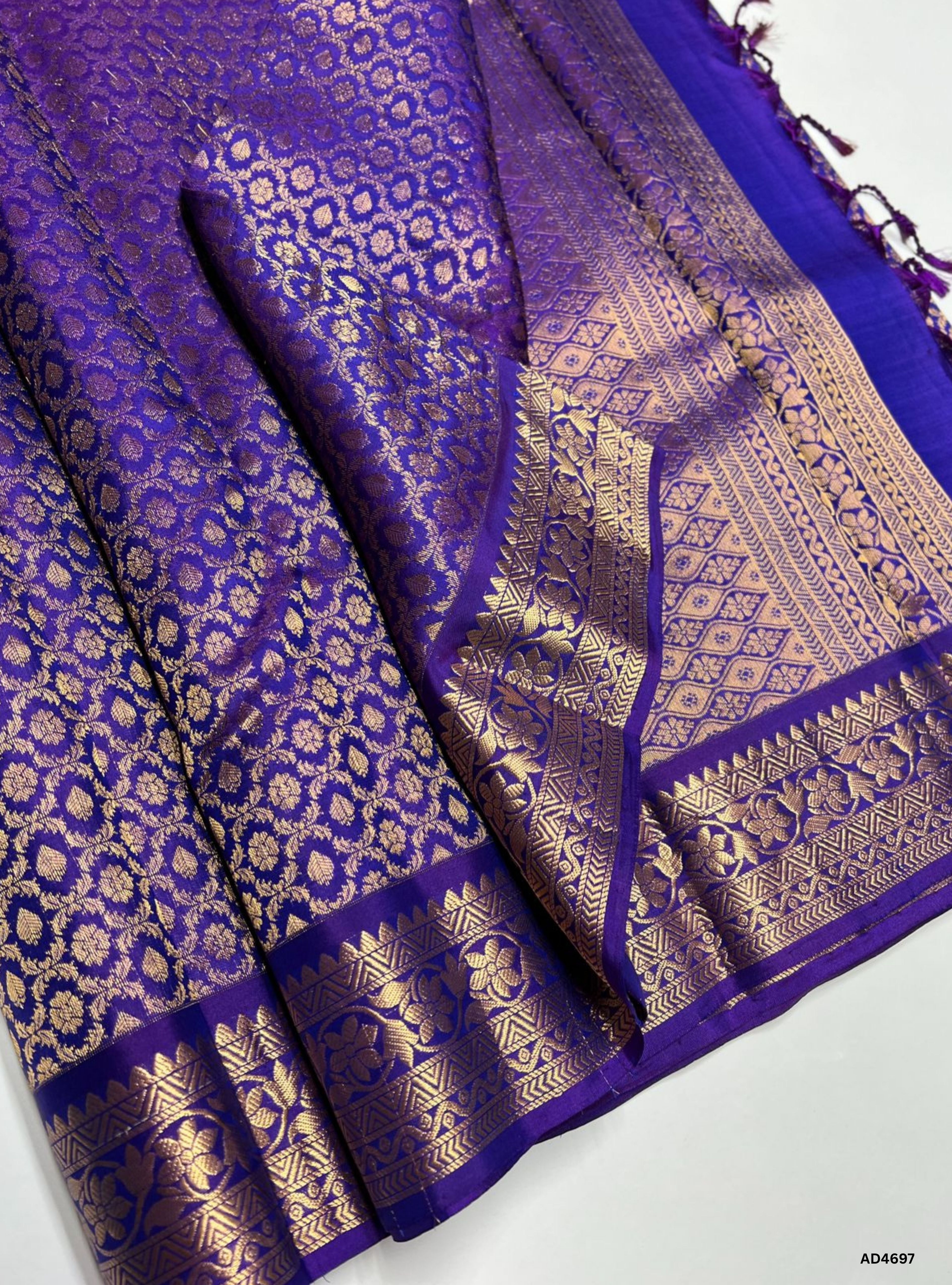 Purple - Empose Kanchi Border Soft Silk Saree