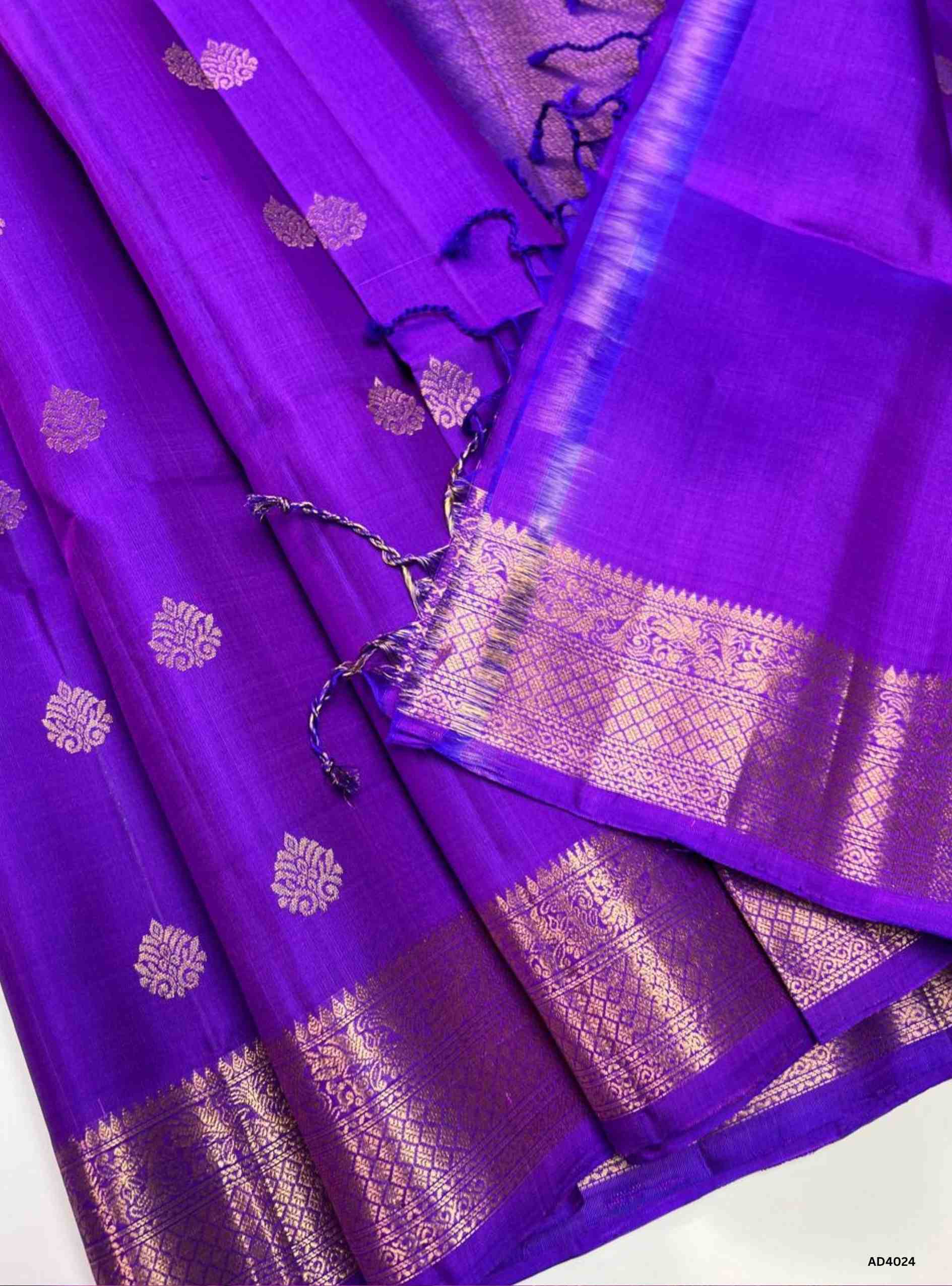 Royal Purple - Kanchi Border Soft Silk Saree