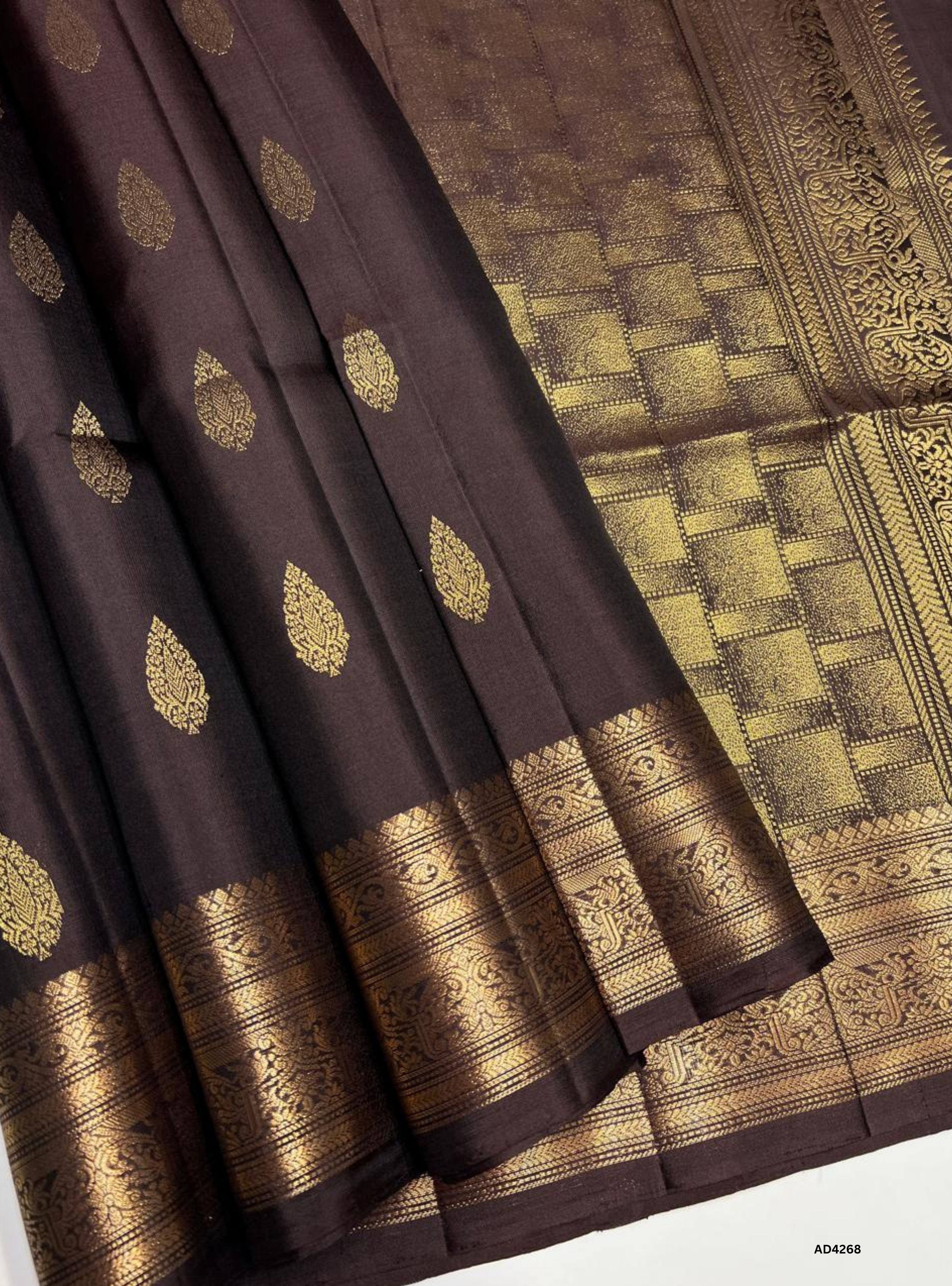 Coffee Brown - Kanchi Border Soft Silk Saree