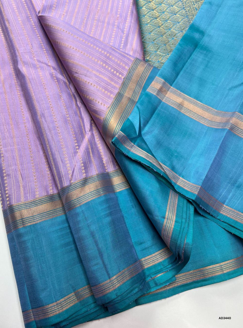 Lavender & Blue - Soft Silk Saree