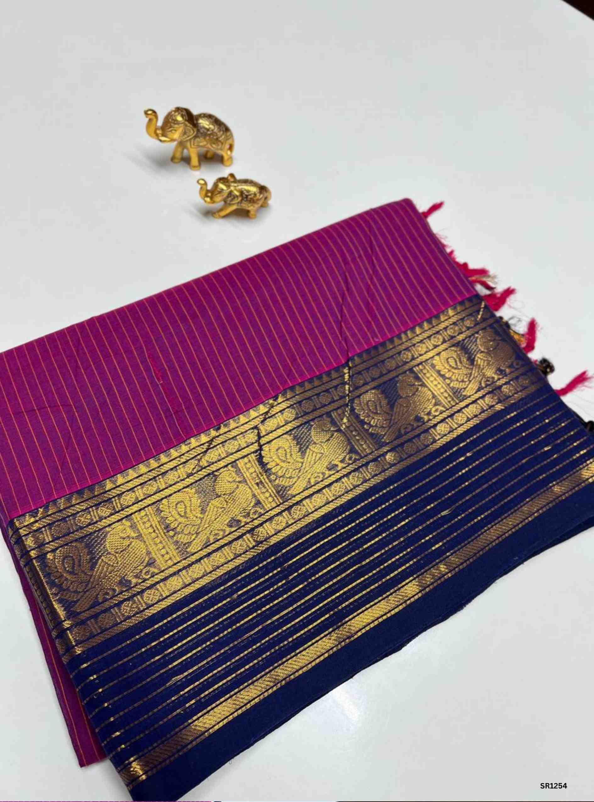 Vadamalli & Ink Blue - Kanchi Cotton Saree