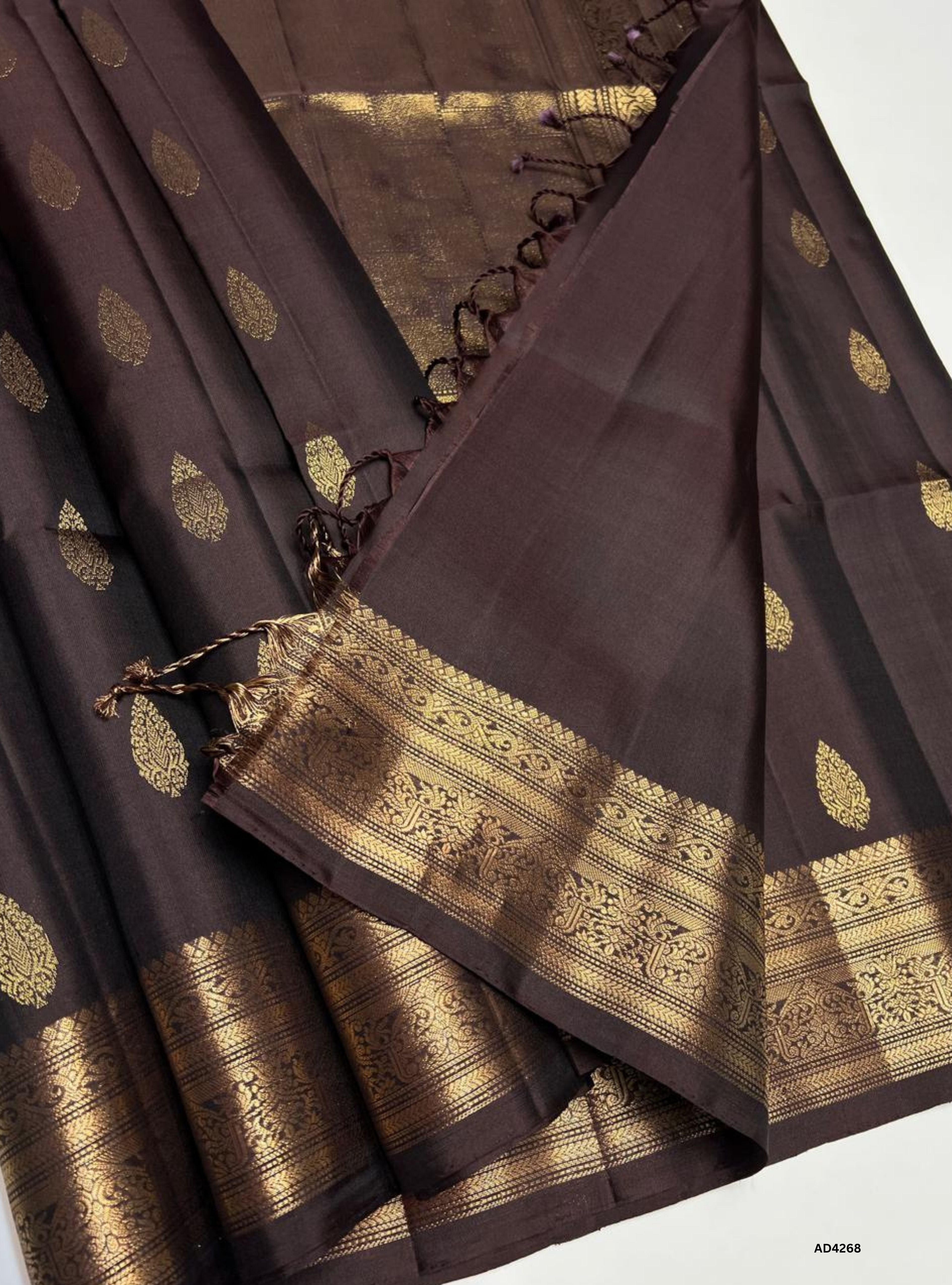 Coffee Brown - Kanchi Border Soft Silk Saree