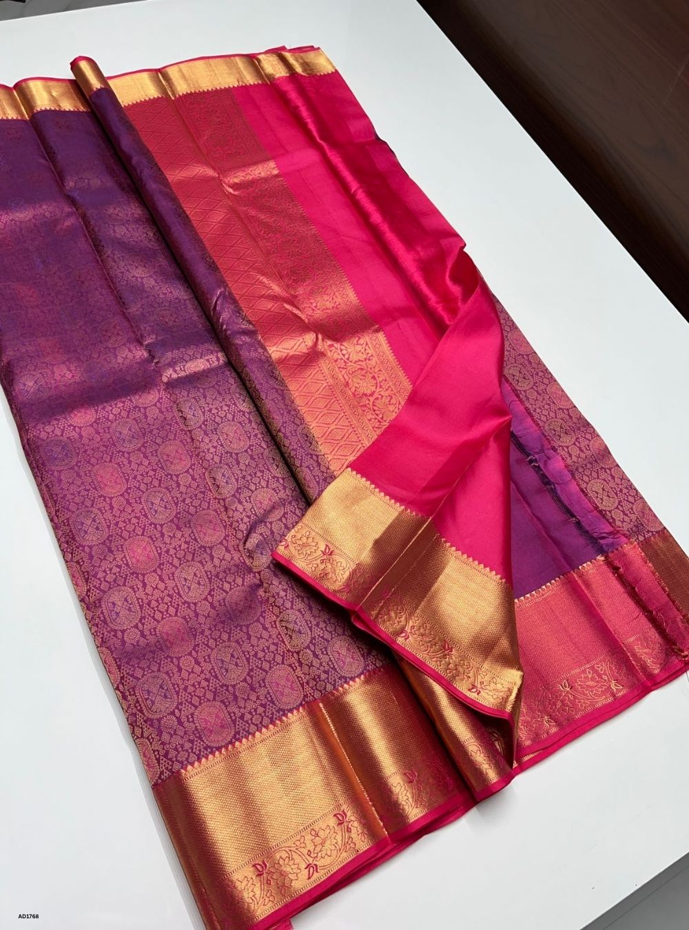 Magenta & Pink - Kanjeevaram Silk Saree