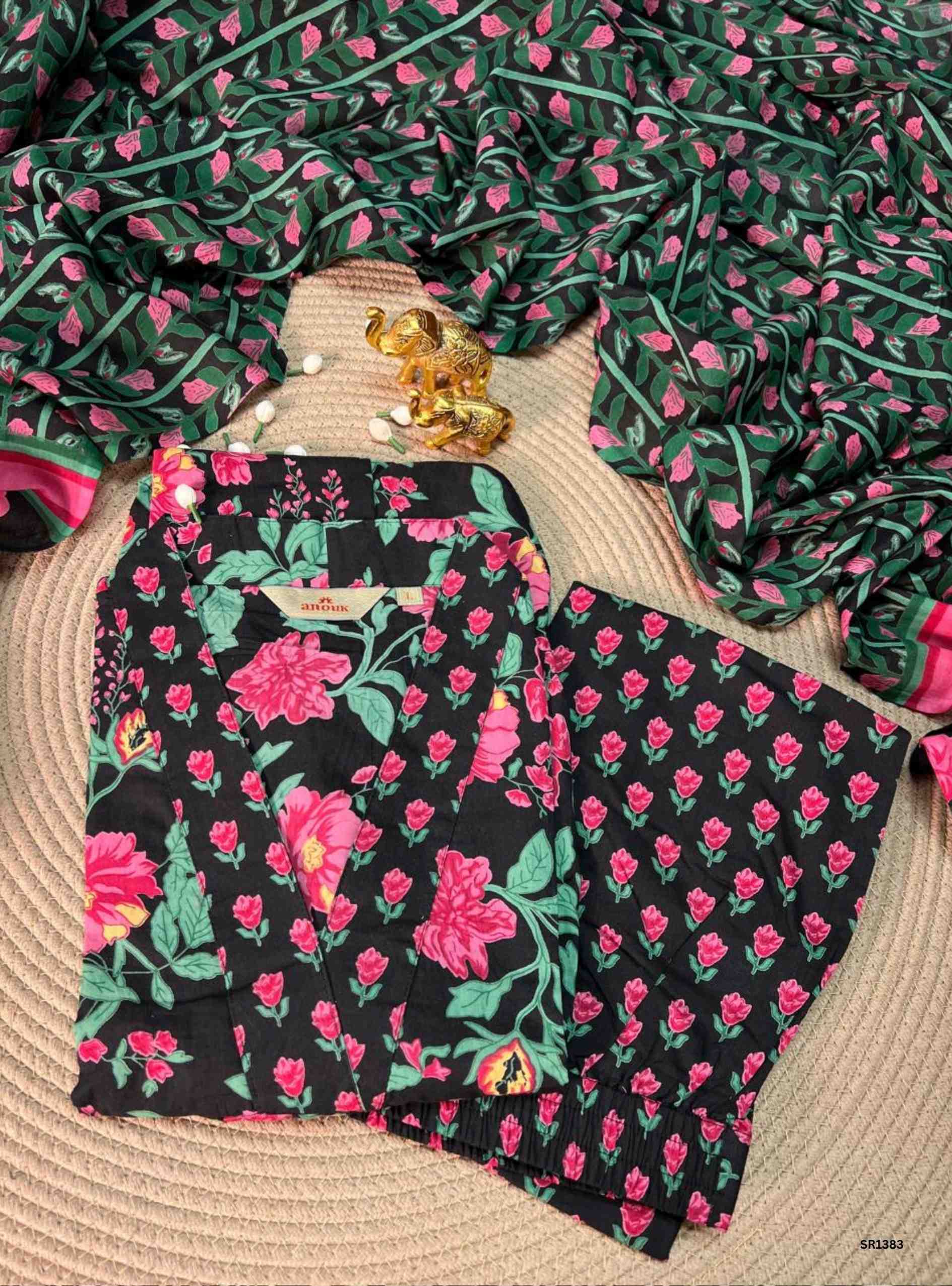 Black & Pink - 3 pc Salwar Set